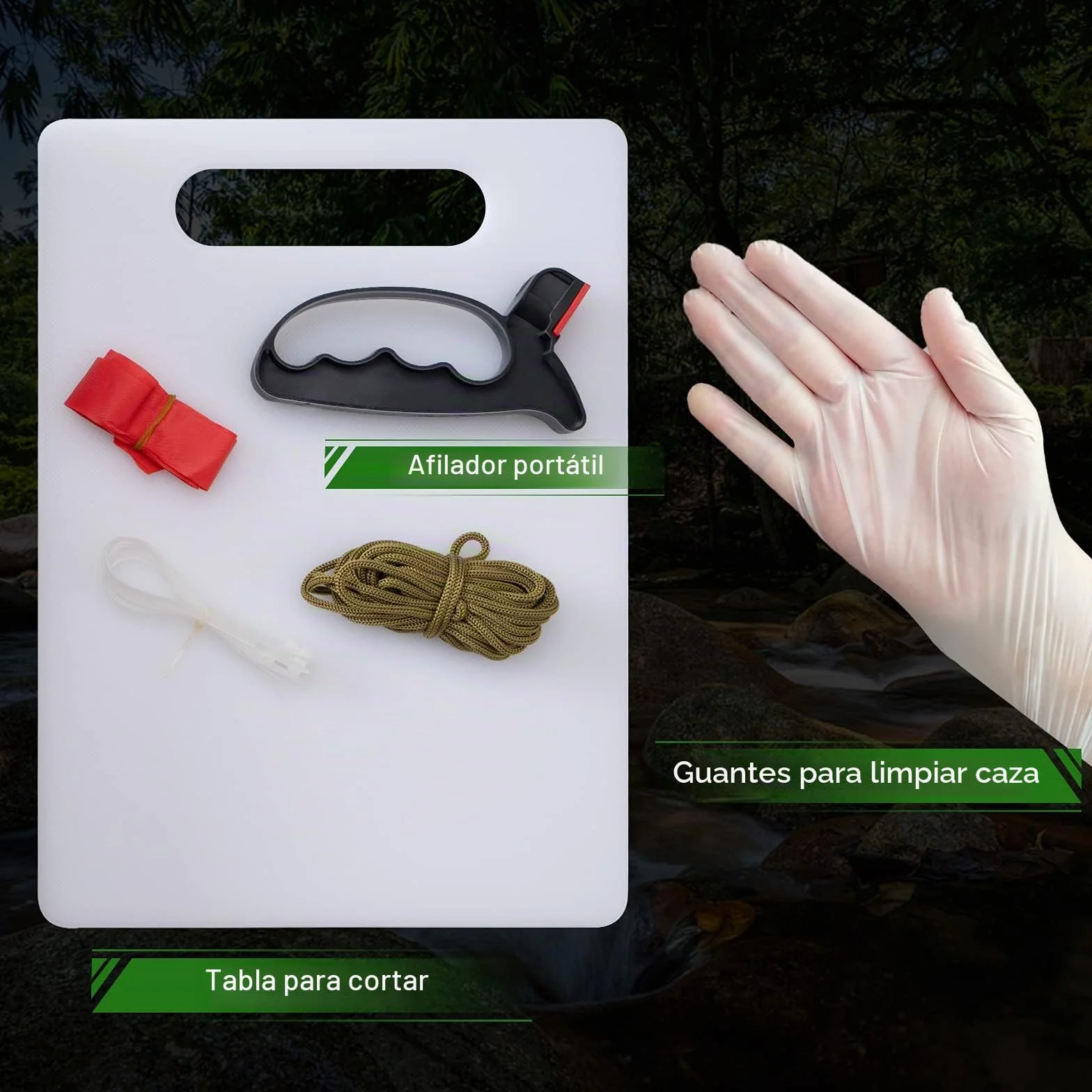 GVDV 14 Piezas Juego de Cuchillos de Caza, Cuchillo Desollador con Gancho para el Intestino, Cuchillo de Capa, Hacha, Sierra para Madera/hueso y Más