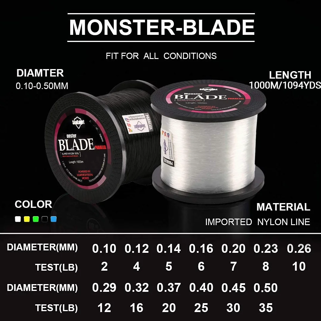 Seaknight Blade Nylon Linea de Pesca 500m/1000m Japan Material Monofilamento Carpa Linea de Pesca sedal 2-35LB