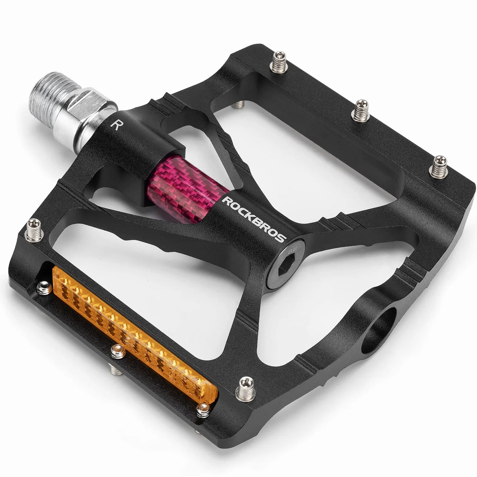 ROCKBROS Pedales de Bicicleta de Montaña Plataforma Antideslizantes con Reflector de Aluminio para MTB BMX Bicicleta Carretera Ciclismo 9/16 Pulgadas