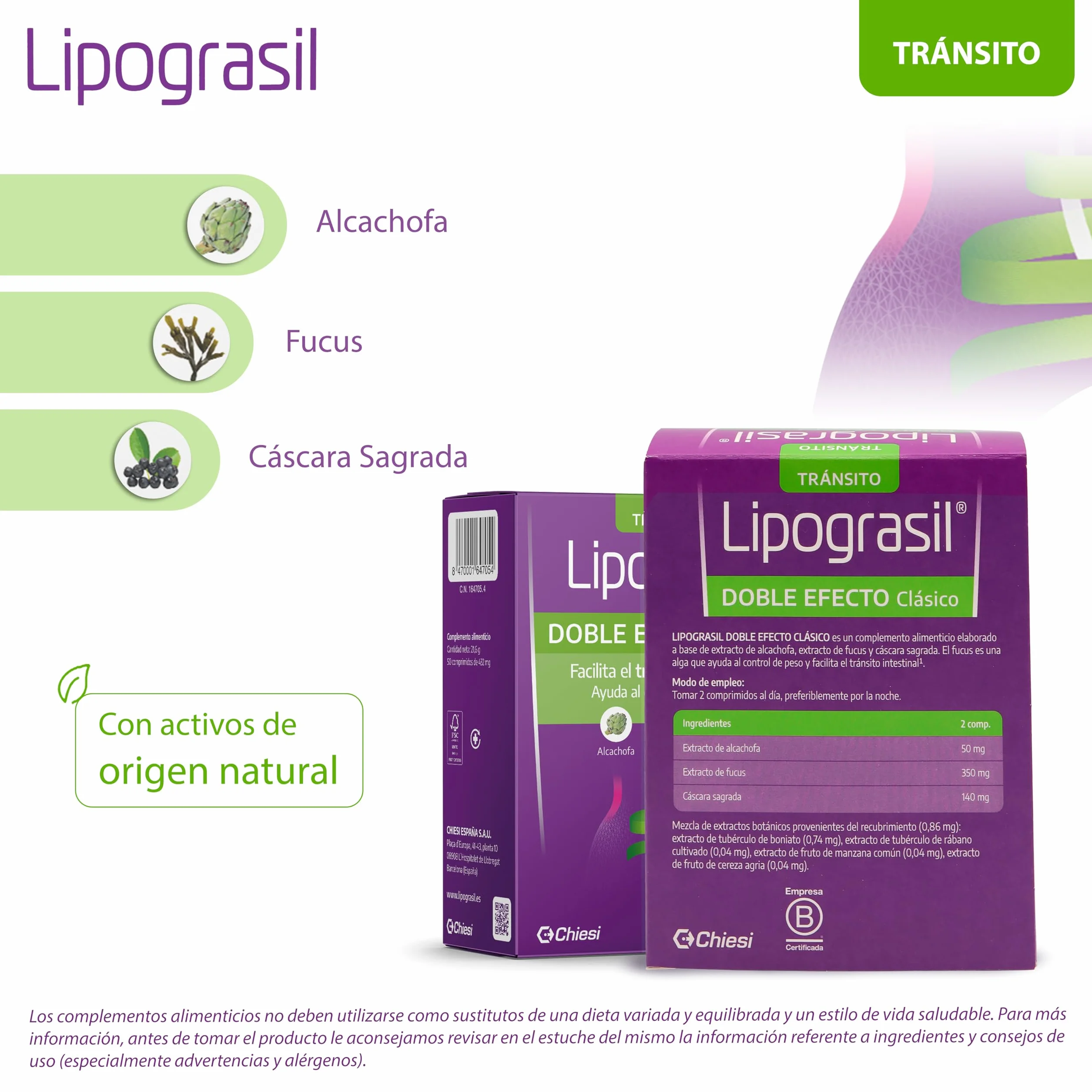 LIPOGRASIL Clásico Doble Efecto 50 Comprimidos