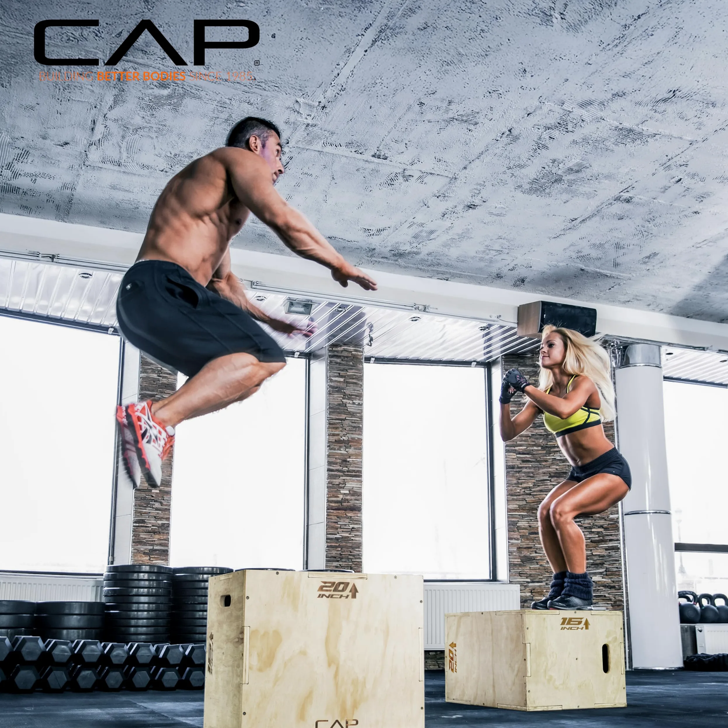 CAP Barbell Caja pliométrica de madera 3 en 1 de 20 x 18 x 16 pulgadas