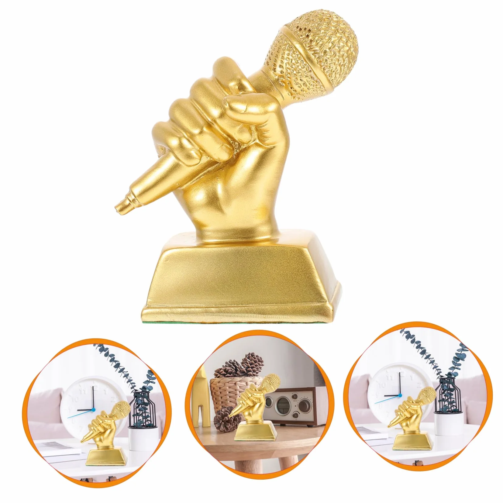 SWAYVES Trofeo de Música Trofeo de Resina para Premios Trofeo Copa de Premio/Golden*3Pcs/13.5 * 11 * 5Cm