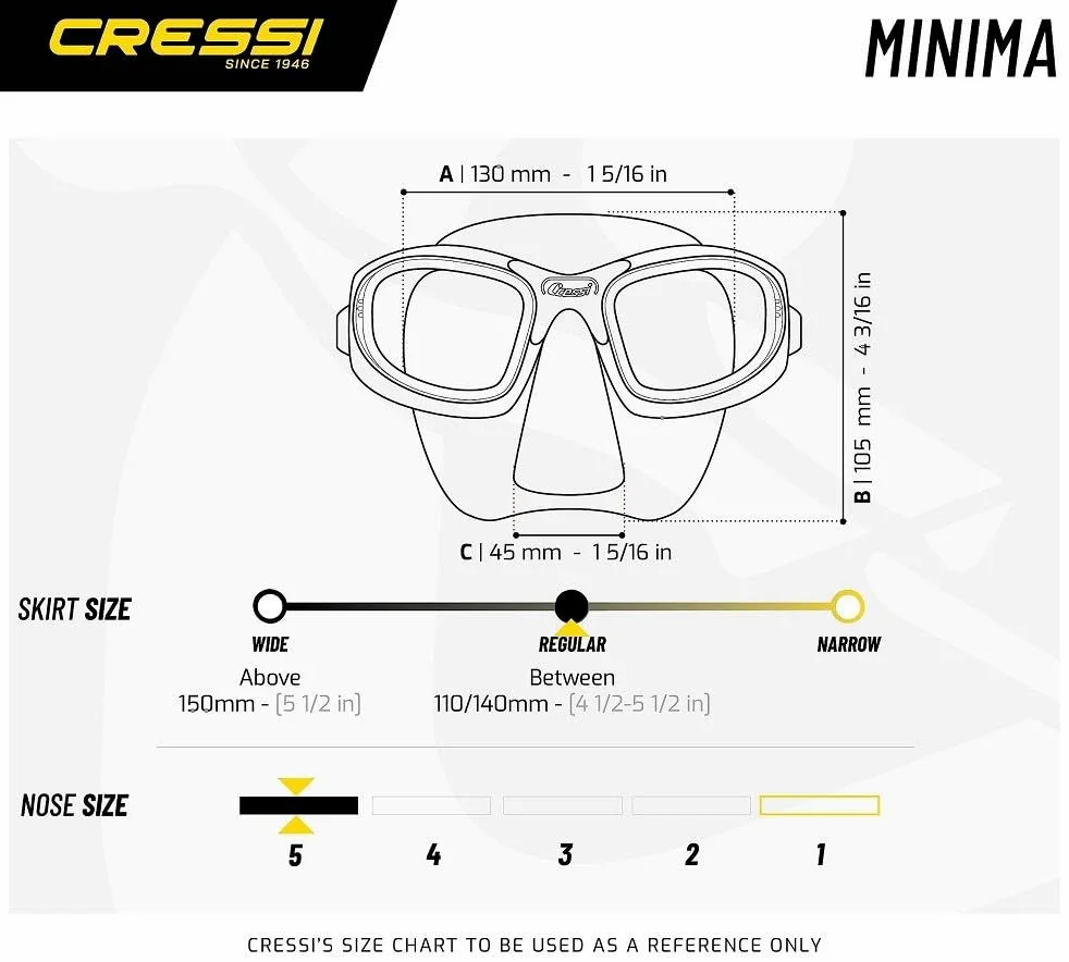 Cressi Minima - Gafas de Buceo, Color Negro