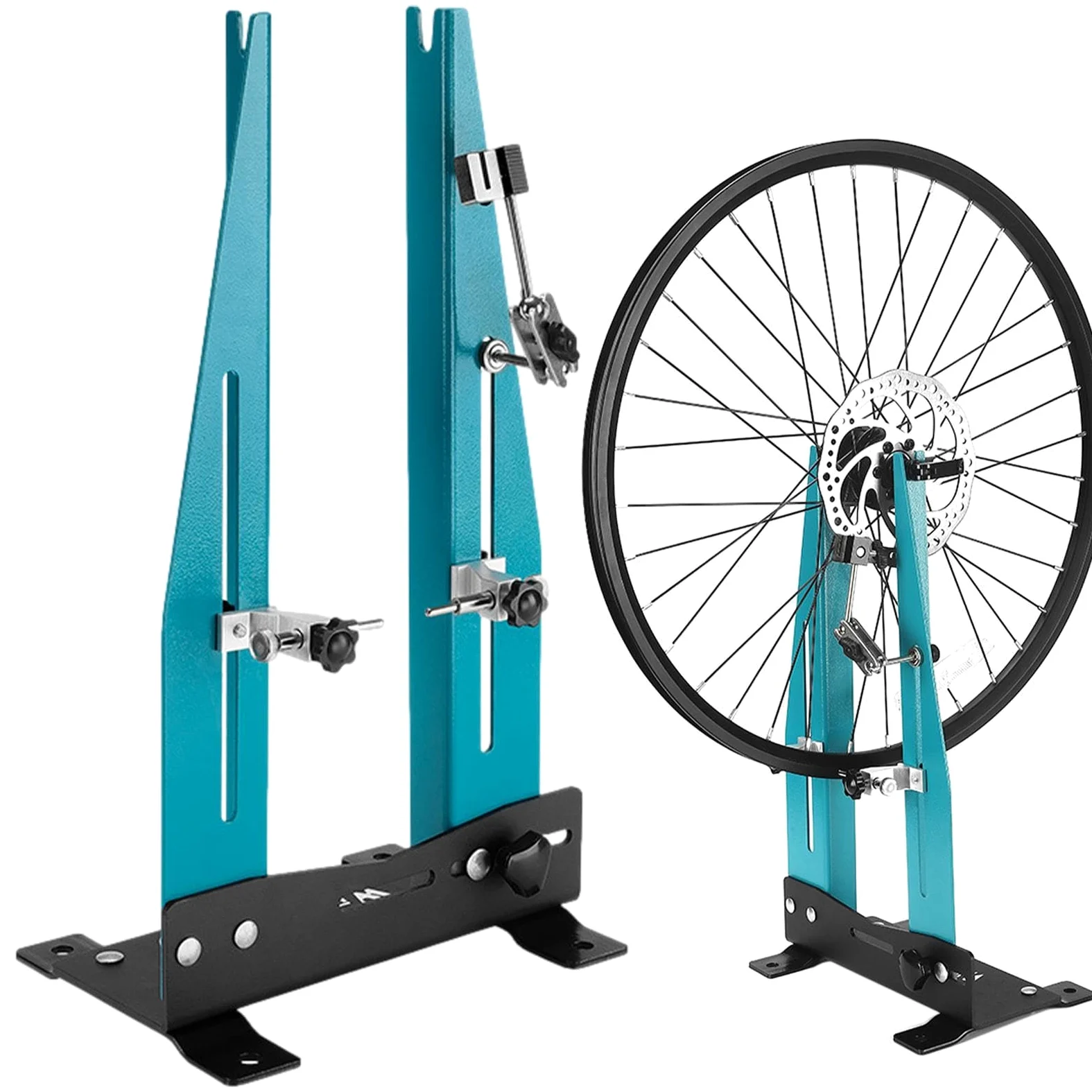 Soporte de centrado para Ruedas de Bicicleta | Rueda mecánica Ajustable | para el hogar mantenimiento profesional de ruedas de bicicleta con llave de radios, gran herramienta para alinear llantas