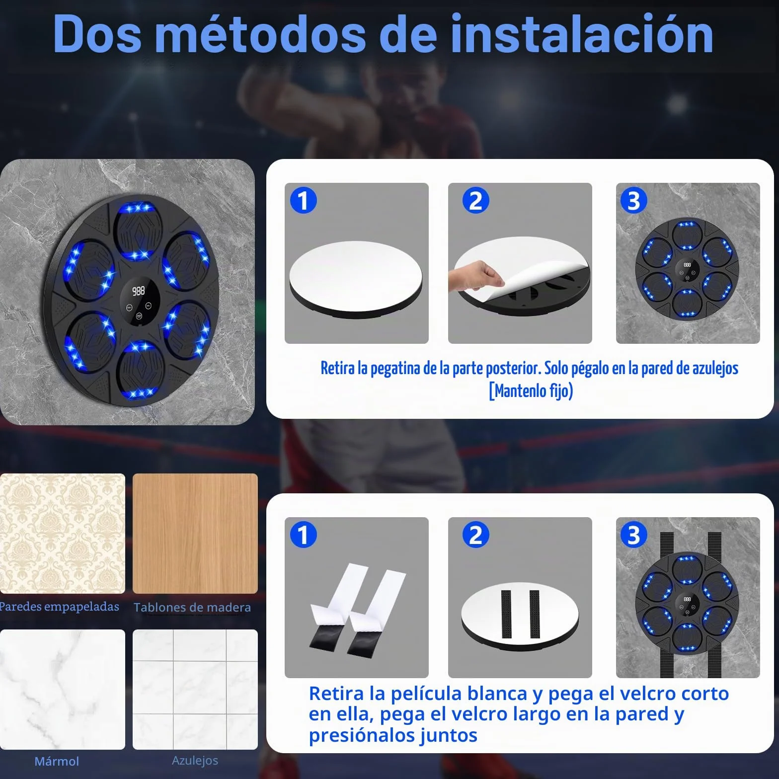 Maquina De Boxeo Musical, Music Boxing Machine Adultos con Guantes De Boxeo, MáQuina De Boxeo Musical con Bluetooth, Boxeo Pared con Luz, Music Boxing, Regalo De Boxeo para NiñOs Y Adultos