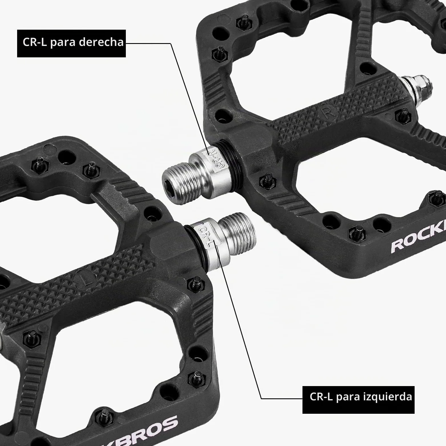 ROCKBROS Pedales de Bicicleta de Nylon, Gran Plataforma Antideslizante, para MTB Bicicleta Carretera BMX, 9/16 Pulgadas