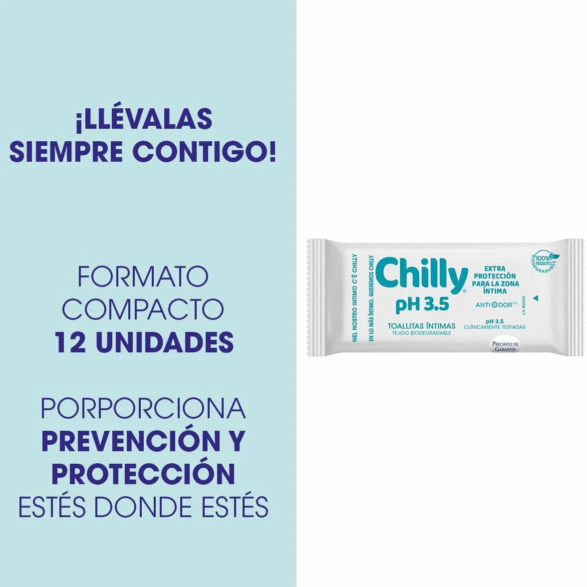 Chilly Pocket Toallitas Ph 3.5 Íntimas 12 Unidad