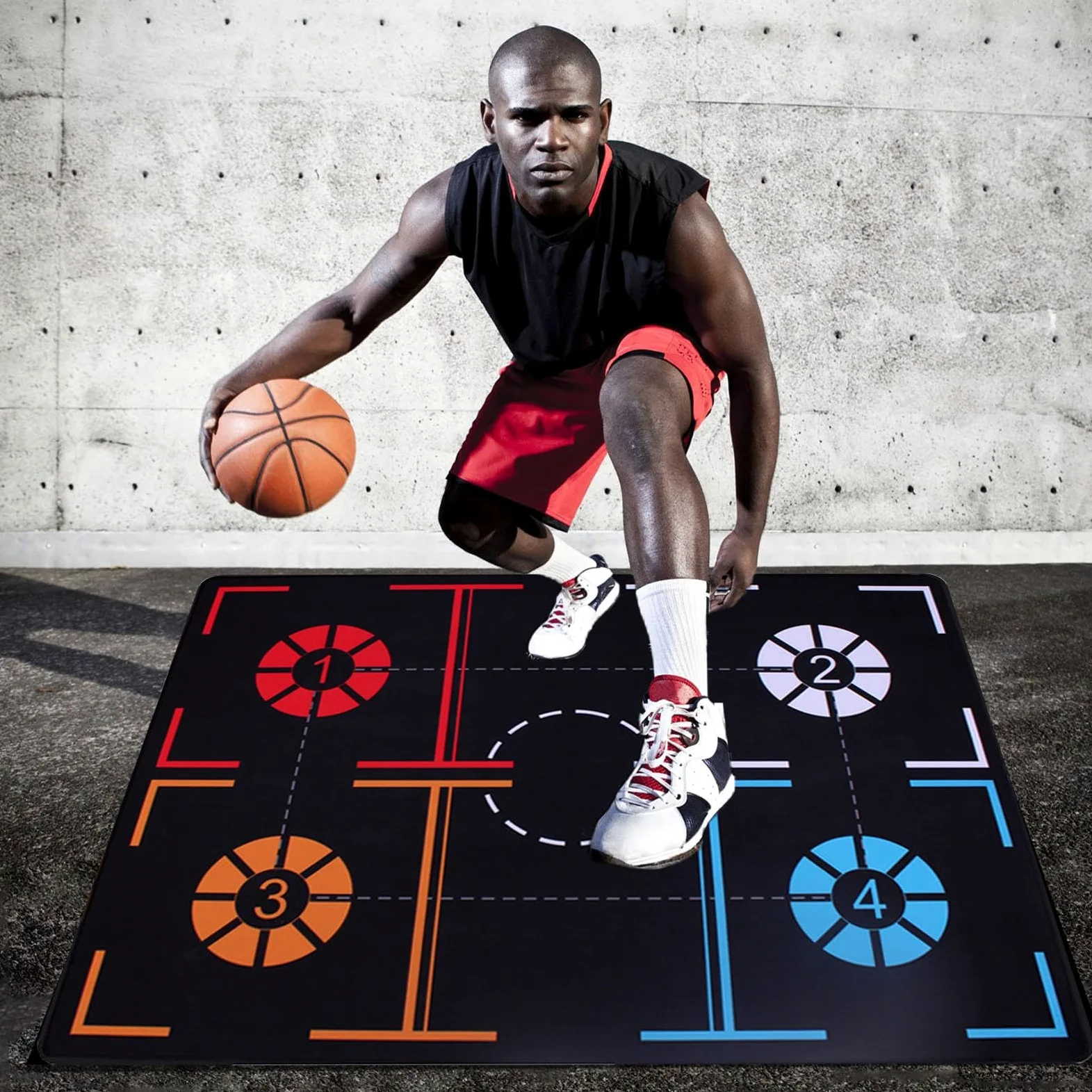 Tapete de entrenamiento para baloncesto, tapete de entrenamiento para adultos y niños, almohadilla de entrenamiento para interiores y exteriores, para mejorar las habilidades de baloncesto en parques