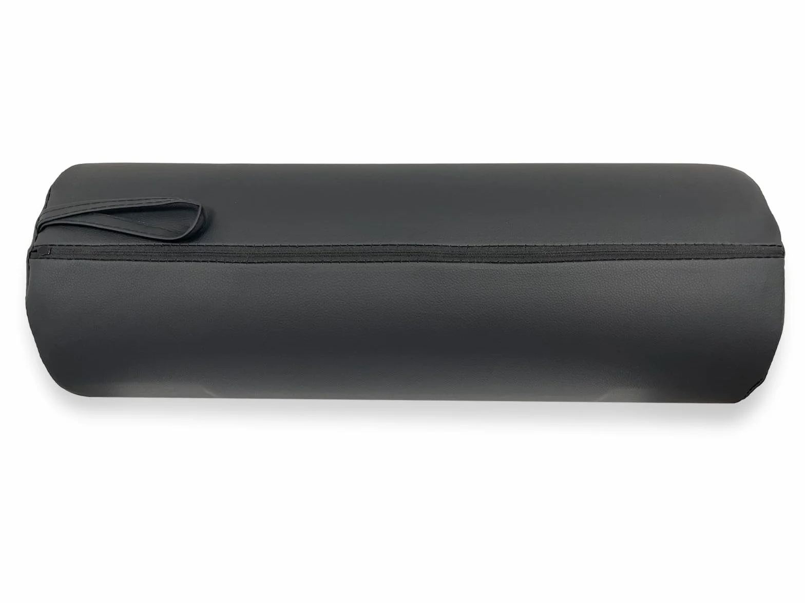 QUIRUMED Cojín Rodillo 55 x 20 cm Negro Polipiel Ergonómico Espuma Yoga Fitness Masaje
