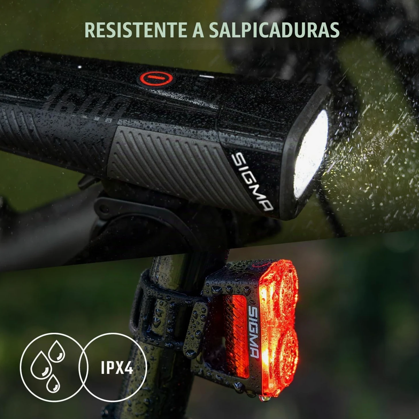Sigma Buster 1600 / RL 150 Set | Luz LED Delantera y Trasera | 1600 Lumen y 150 Lumen | Luces Delantera y Trasera Recargables con Seis Modos de luz