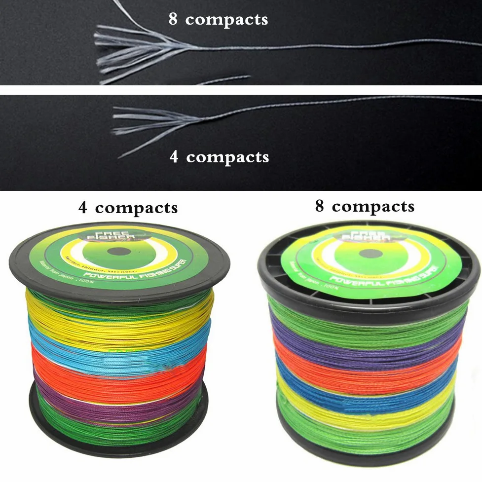 Sxsun - Hilo de Pesca Trenzado de 8 hebras, 1000 m, Multicolor