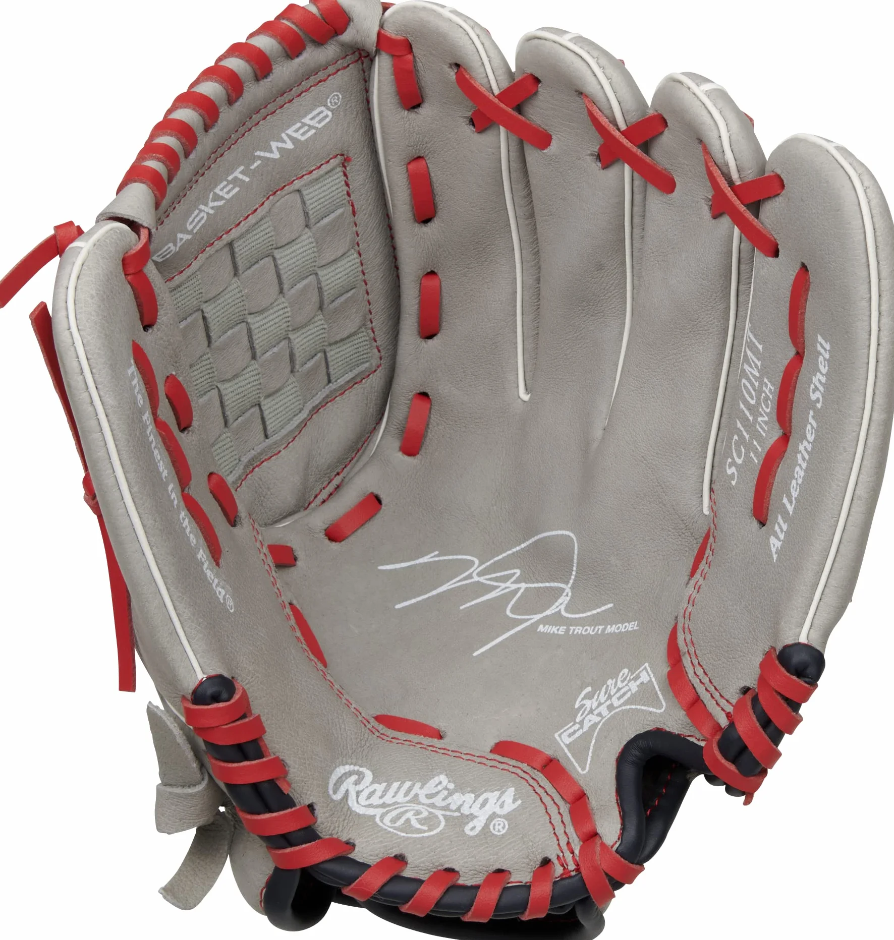 Rawlings | Sure Catch T-Ball & Youth Baseball Glove | Left Hand Throw | 11" | Mike Trout Model