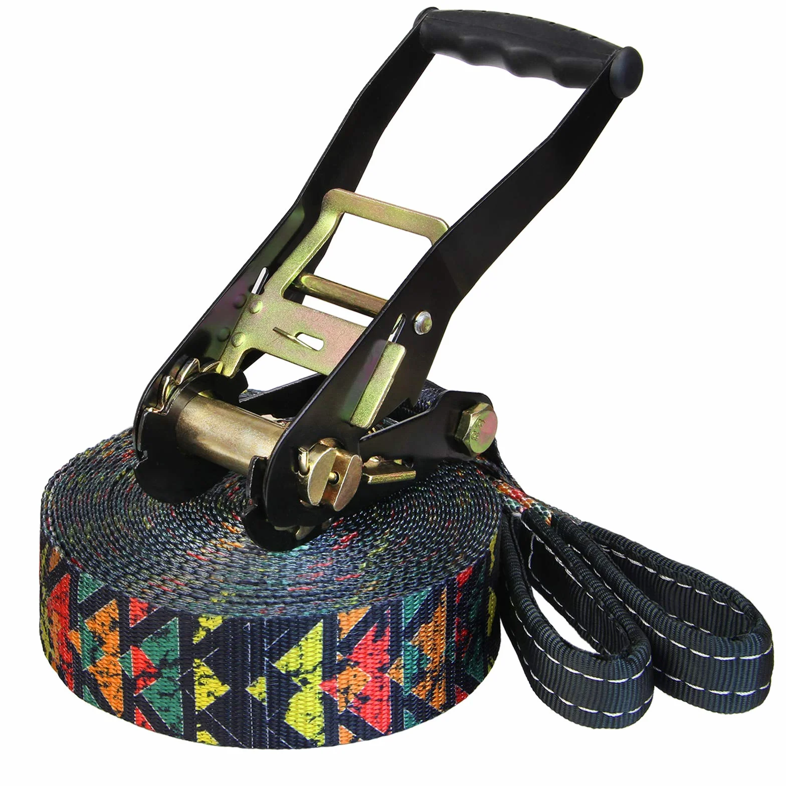 ALPIDEX Slackline Set 15 m + protector de árbol y protector de trinquete , ideal para niños, principiantes y expertos