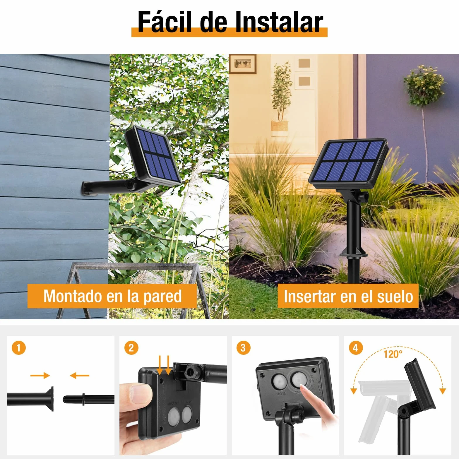 btfarm Guirnaldas Luces Exterior Solar 30M 300 LED 8 Modos Blanco Calido