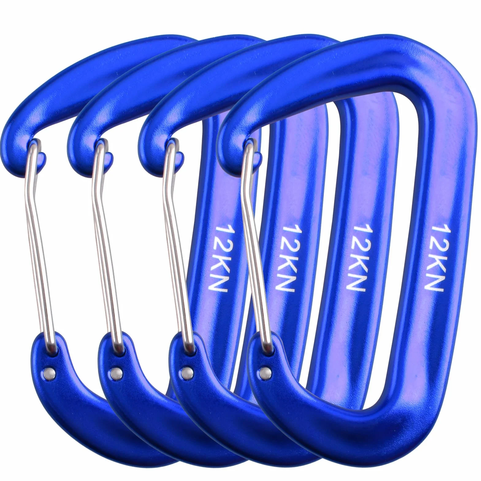 Azarxis Mosquetones 12 kN Mosquetón con Cierre de Resorte en Forma de D Mosquetón de Aluminio Resistente para Hamaca Acampar Senderismo al Aire Libre