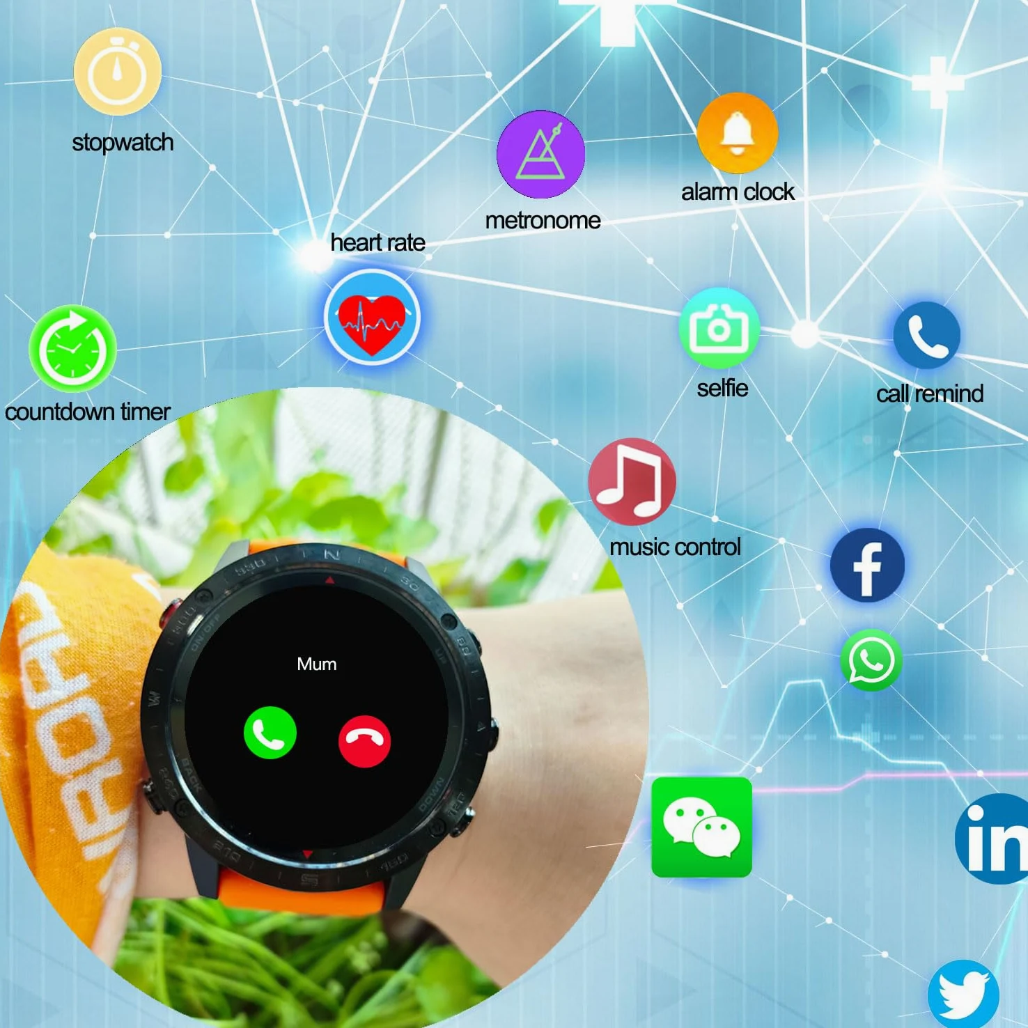 SUNROAD Reloj deportivo GPS con navegación, rastreador de fitness, correr, natación, ciclismo, altímetro, barómetro, brújula, esnórquel, buceo, pesca, reloj de pulsera digital de moda