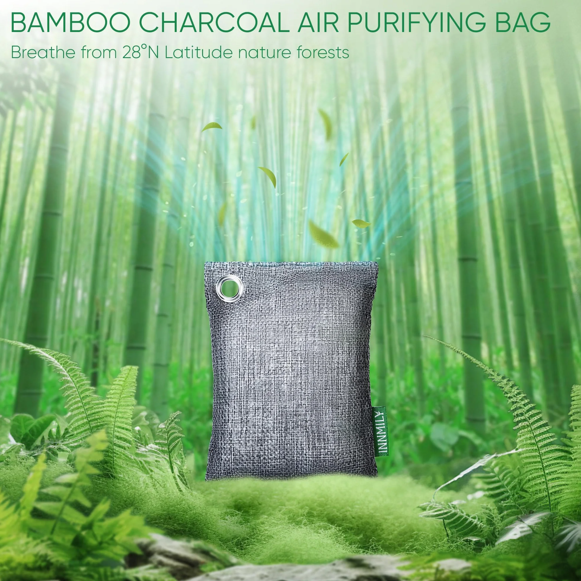 Absorbedor de olores de carbón activado, bolsas purificadoras de aire de carbón de bambú, eliminador de olores fuertes para hogar, coche, armario (10 paquetes)