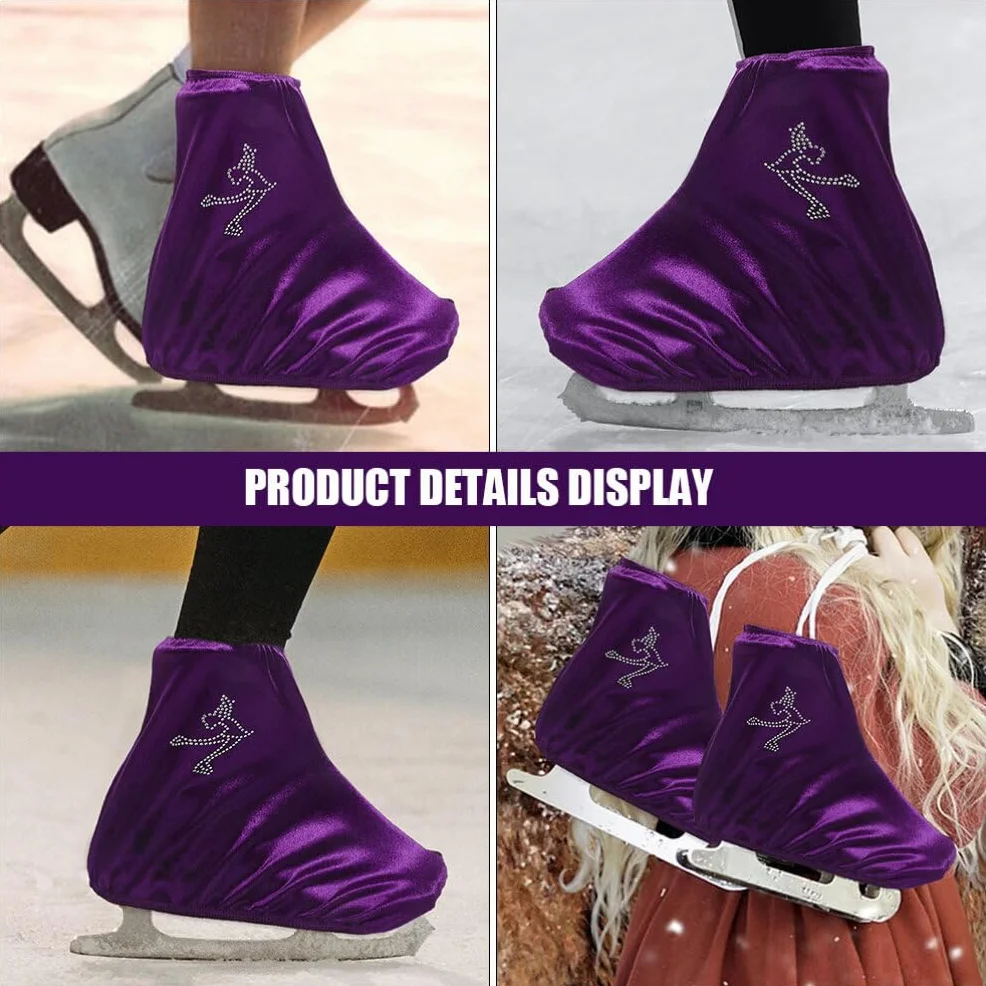 Happyyami Fundas para Patines De Hielo Elásticas Cubiertas De Poliéster para Botas De Hockey Y Patinaje Artístico Niños Y Adultos 7.87X5.90 Pulgadas Protección Ajustable