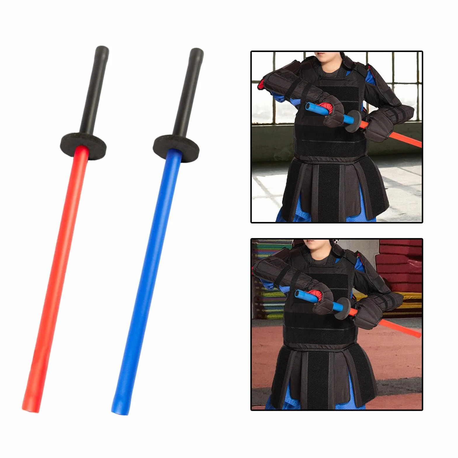 Harilla 2 Espadas de Entrenamiento de Esponja Acolchadas Bokken de Sparring Antideslizantes a Prueba de Sudor