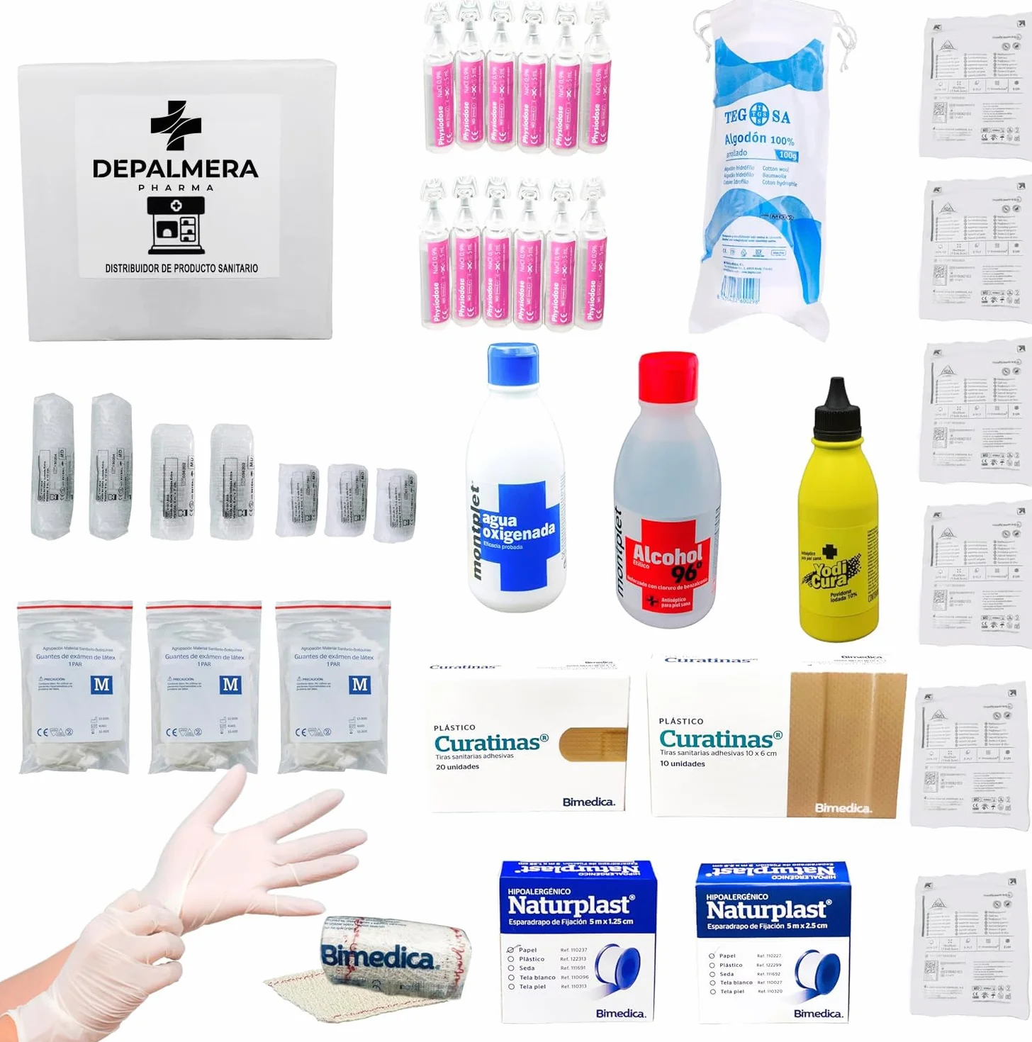 Kit de Reposición para Botiquín de Primeros Auxilios Homologado, Accesorios para Armario o Maletín