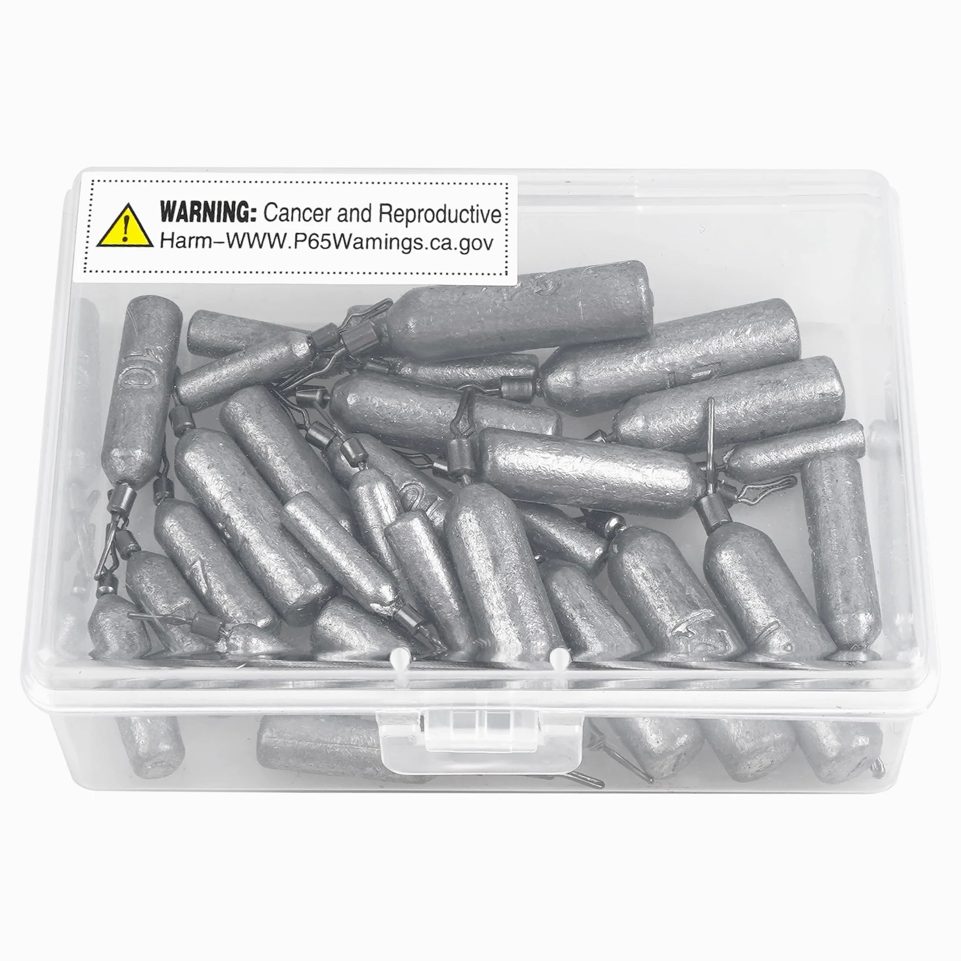 Paquete de 30 plomos de pesca con pivotes rodantes, plomos delgados, con forma de lápiz, peso de deriva, bajo derecho, cilindro extraíble para pesca de gato (20 g, 30 unidades)