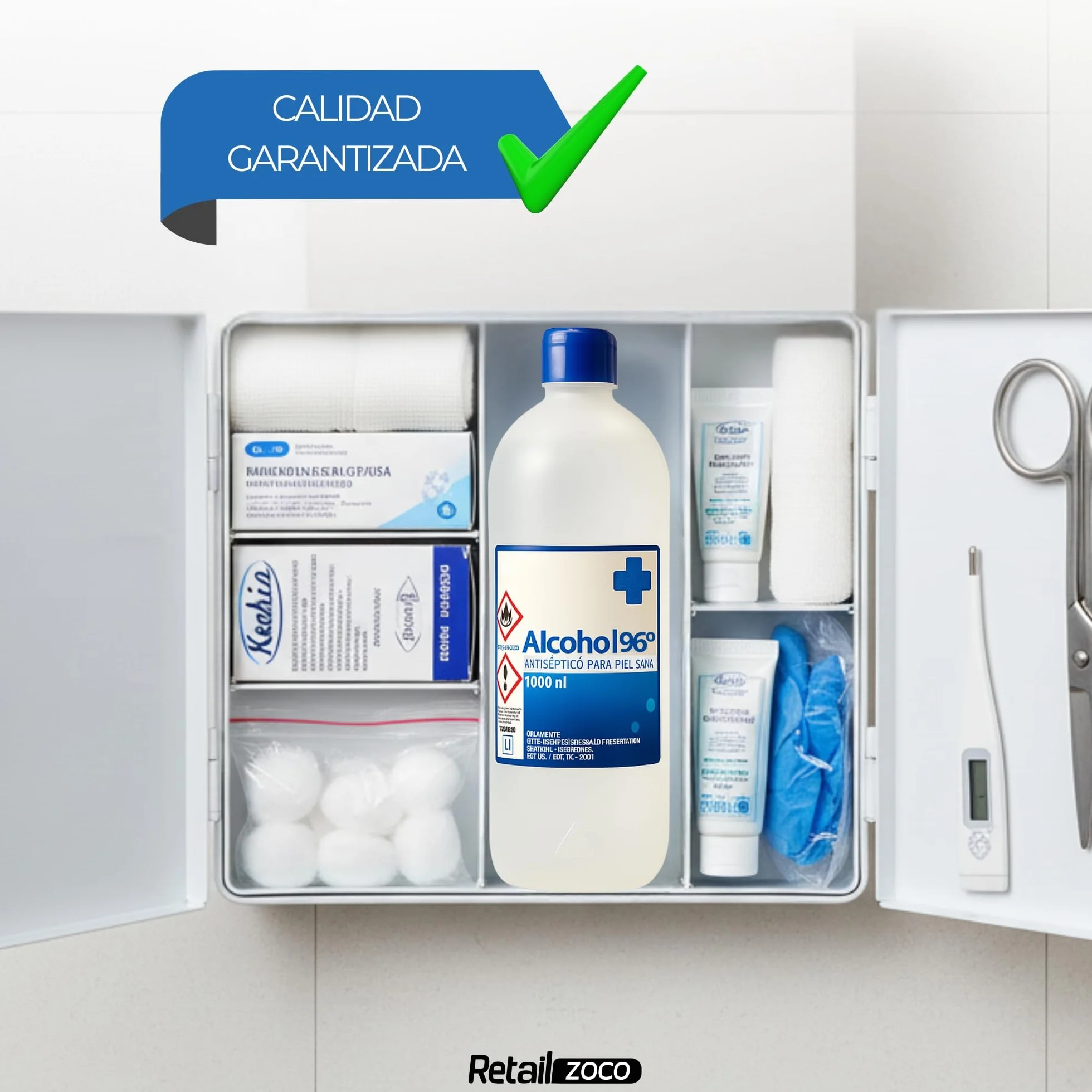Alcool 96º Etanol 1000 ml Antiseptico Desinfectante Manos Tapón Seguridad