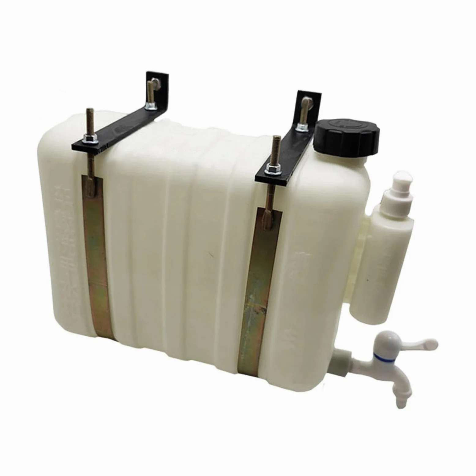 Tanque de Agua con Soporte para Vehículos Grifo Incorporado Y Dispensador de Jabón Diseño Colgante Portátil Resistente Adecuado para Camiones, Longitud 47 Cm