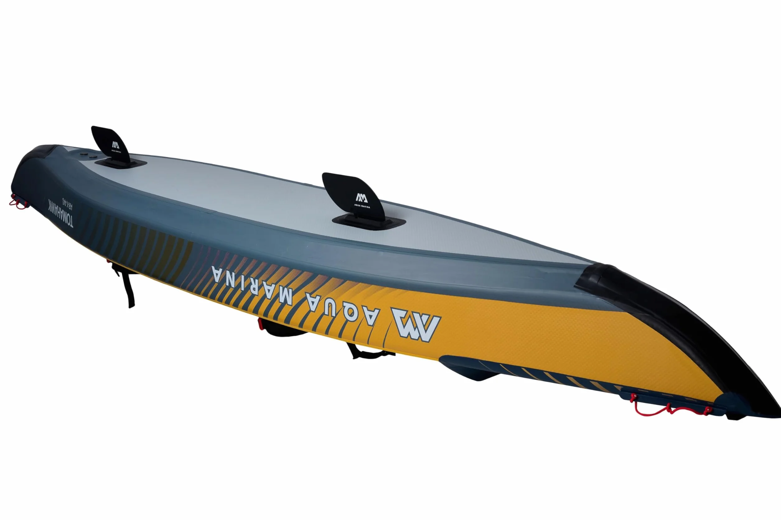 Aqua Marina Tomahawk Air-K Kayak Inflable de Alta presión para 2 Personas, 440 cm de Longitud, Marino/Amarillo