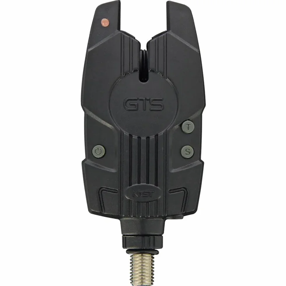 NGT GTS Pro Juego de 3 alarmas inalámbricas de picada con receptor – Sensibilidad, volumen y tono ajustables – Indicadores LED, función de memoria, construcción impermeable - Equipo de pesca de carpa