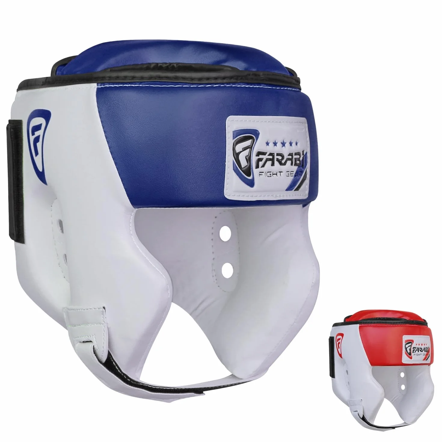 Farabi Sports Casco Boxeo with Adjustable Strap, Casco de Boxeo Open Face Protection Boxeo Casco MMA, Muay Thai, Sparring, Artes Marciales, Karate, Cascos Boxeo