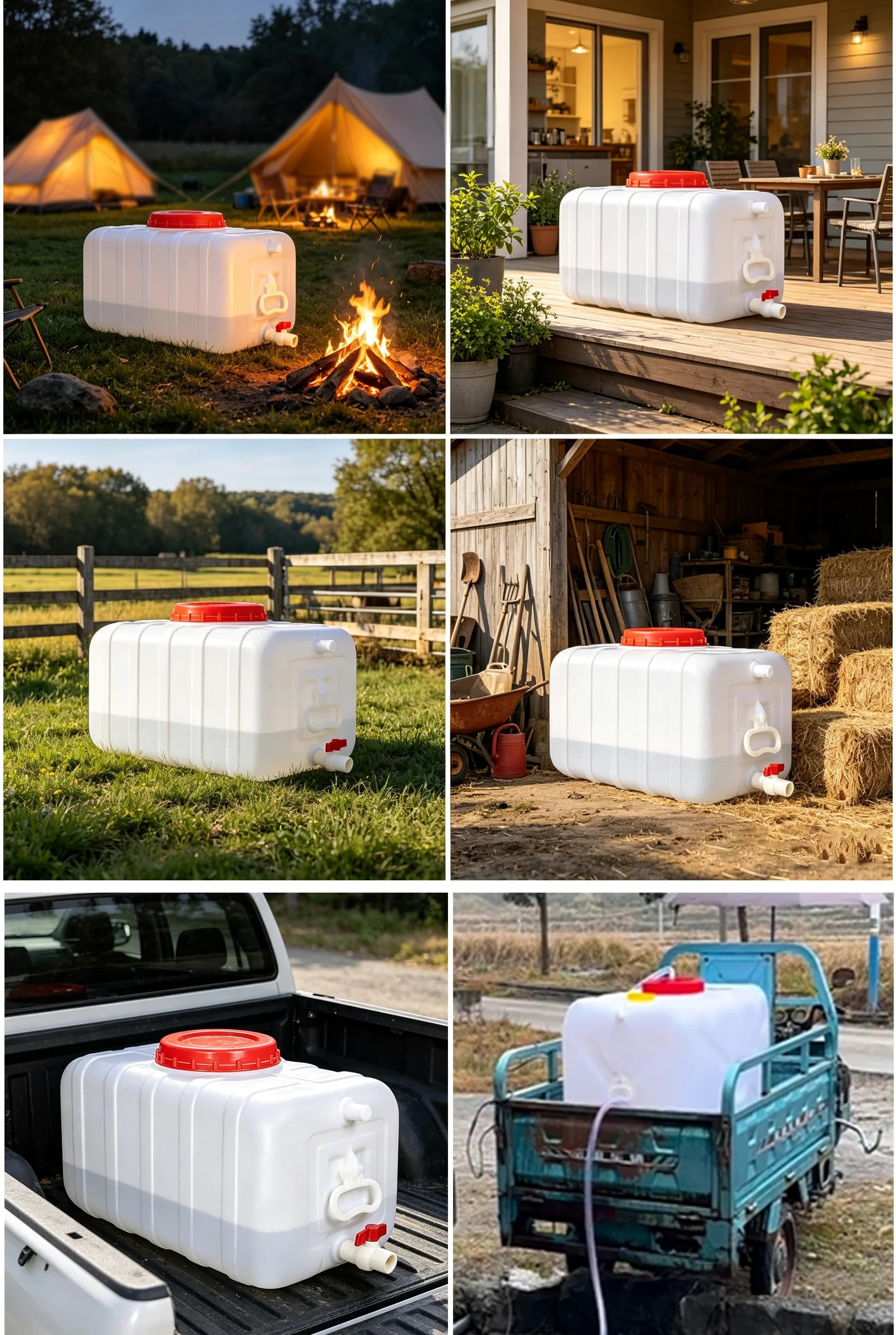 Plástico Portátil Bidón De Agua Depósito De Almacenamiento De Agua,con Grifo para Actividades Al Aire Libre Acampada Granjasjardines Acampada Caravanas(Size:13.2gallon-50L)