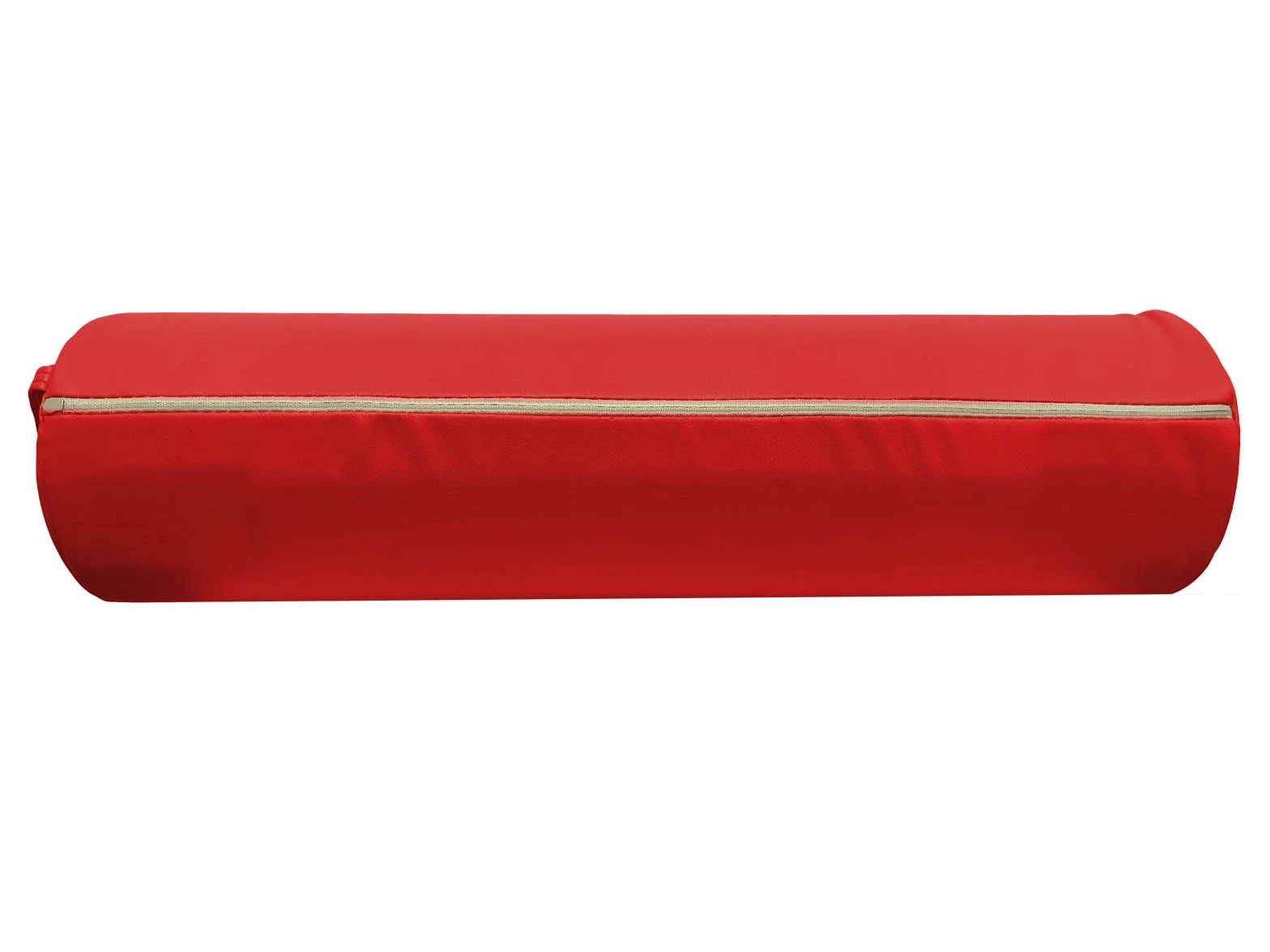 QUIRUMED Cojín Rodillo 55x15 cm Rojo Polipiel Relleno de Espuma Yoga Fitness Masaje
