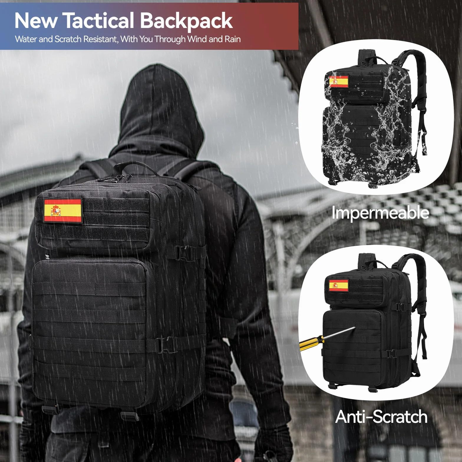 Delgeo Mochila Táctica 25L/45L Militar Impermeable Plegable para Montañismo Senderismo Camping