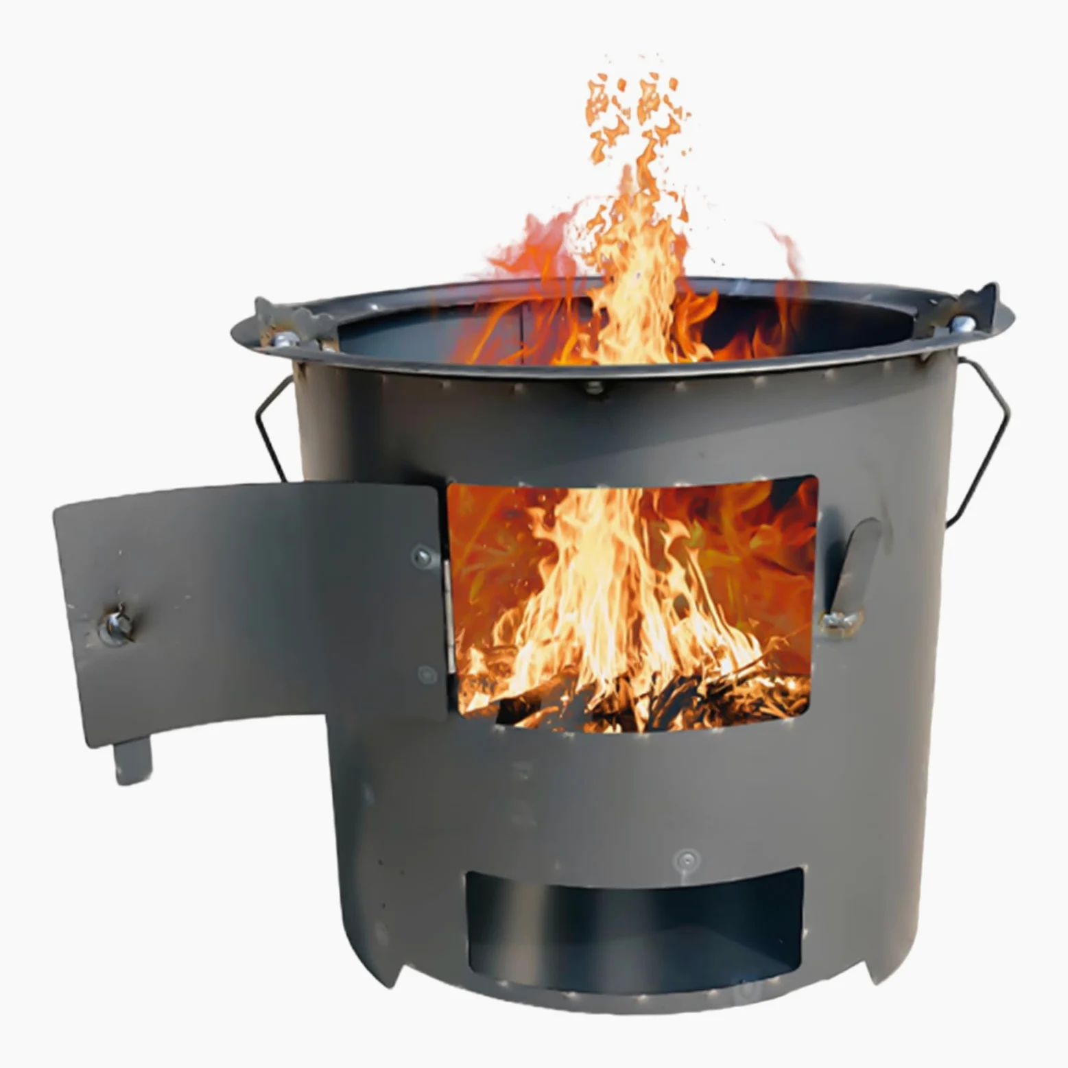Estufa De Leña | Cocina Portátil para Exterior con Parrilla y Tenazas,Estufa de Leña para Exterior,para Preparación de Emergencia Supervivencia Senderismo Caminata y Viajes en Autocaravana