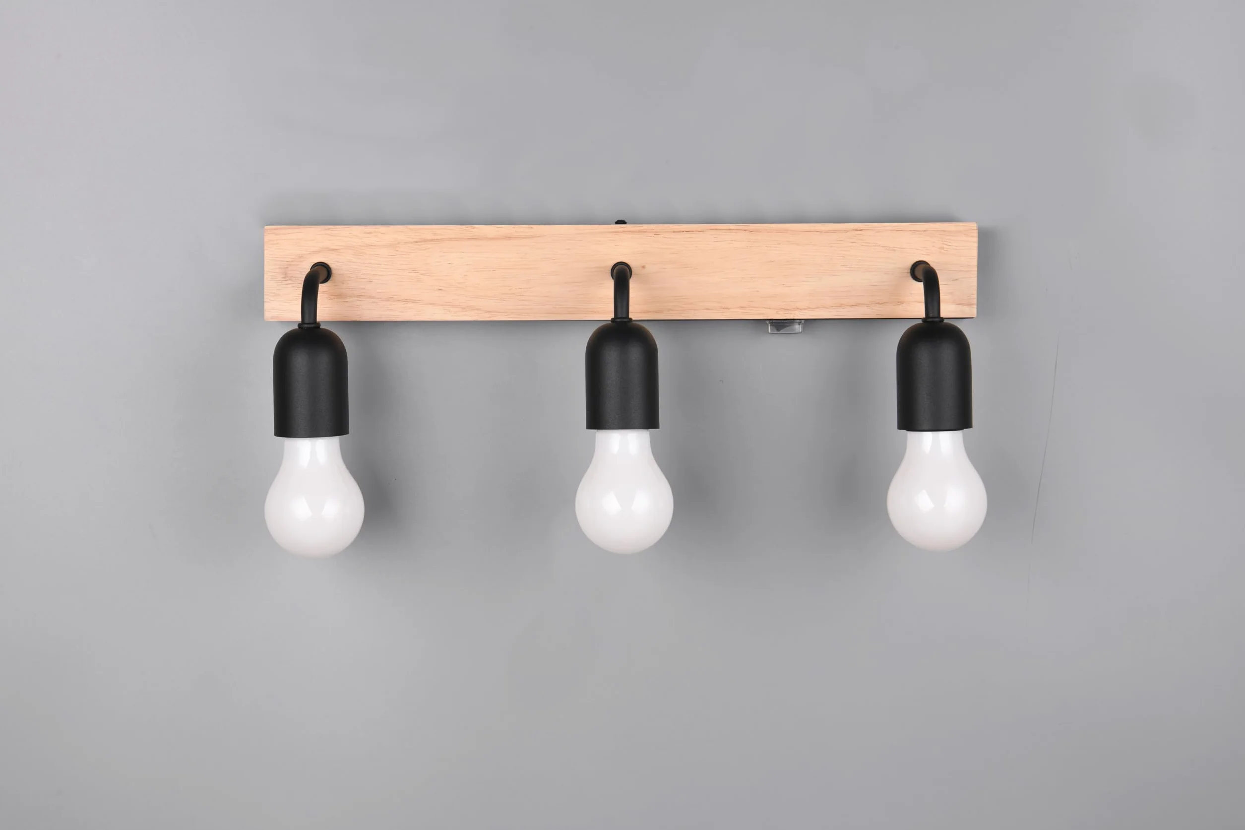 Trio Leuchten Aplique de baño ARTURO 284470332 metal negro mate madera natural E27