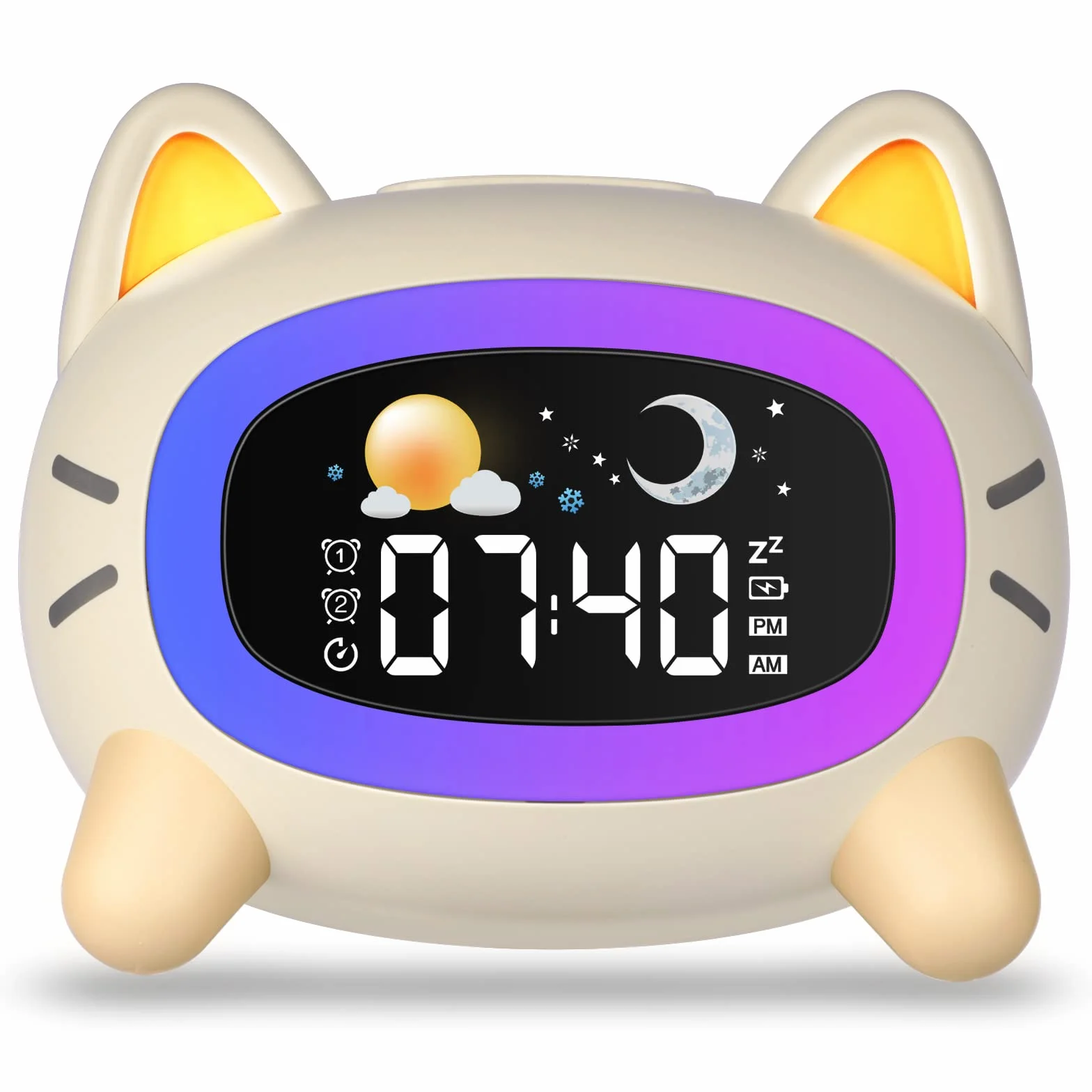 Uplayteck Reloj Despertador Infantil con Luz Nocturna y Alarma Recargable