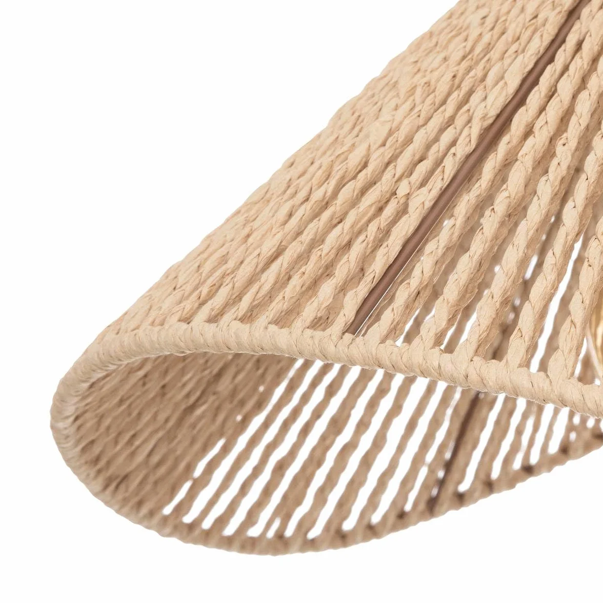 Atmosphera Lámpara colgante Myha beige D45 cm E27 40W Papel tejido altura ajustable