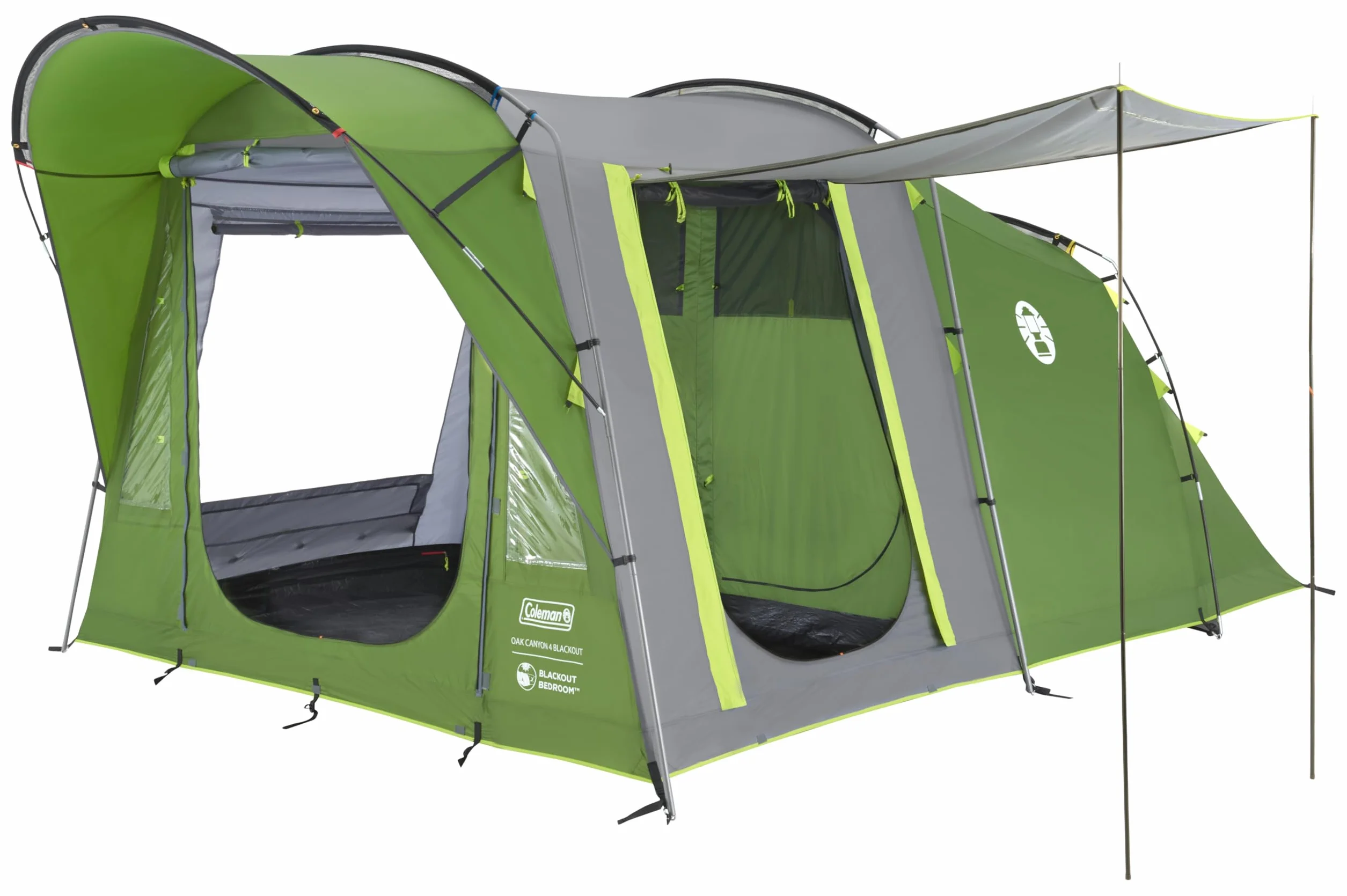 Coleman Oak Canyon - Tienda de campaña para 4 personas, túnel familiar para 4 personas con 2 dormitorios y sala de estar especiales oscurecidos, tienda de campaña para 4 personas, impermeable de 4500