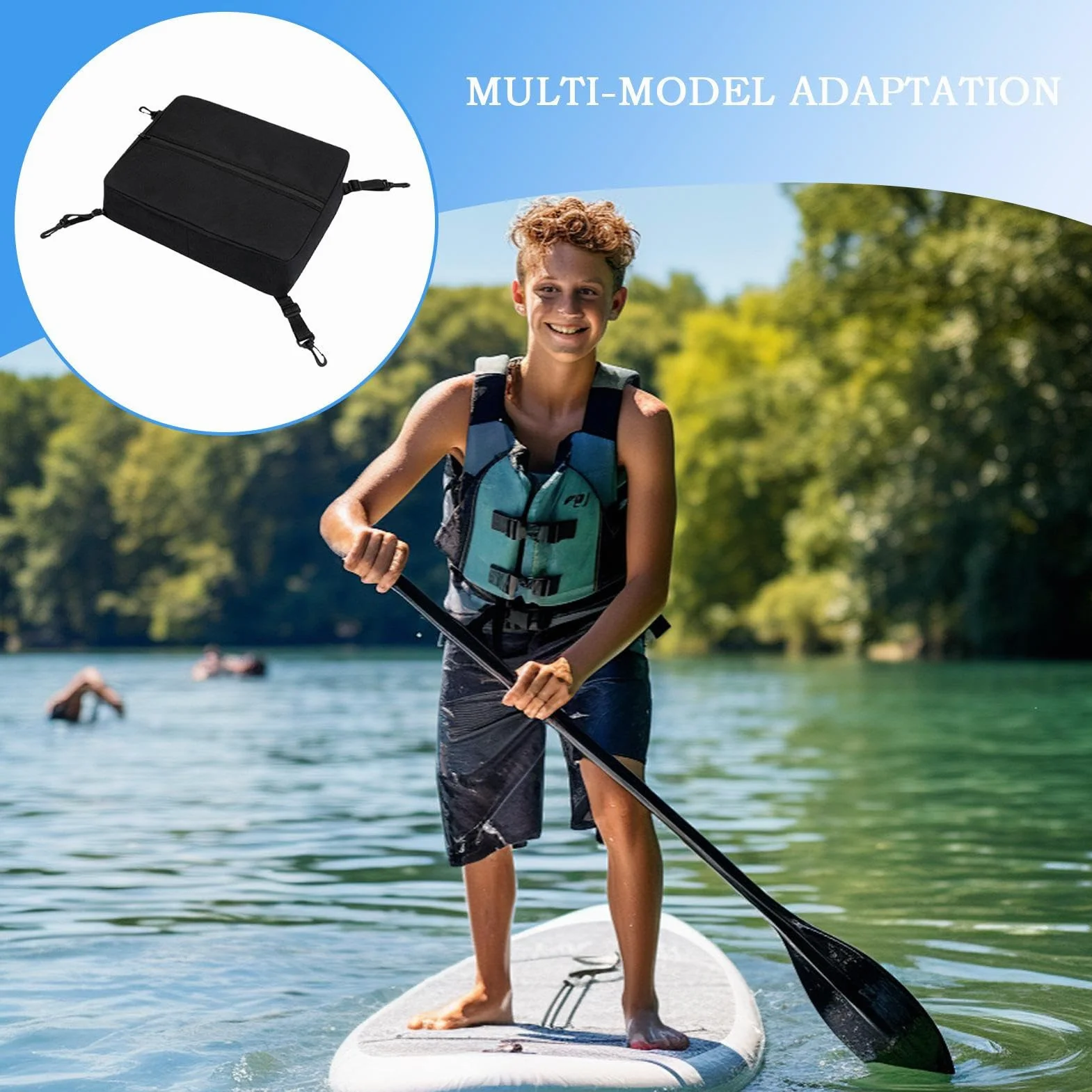 Paddle Board Deck Bag, Surfboard Storage Mesh Pouch, Zippered Stand Up Paddleboard Accessory, Waterproof and Lightweight Gear Organizer for Kayaking, Outdoor Adventures
