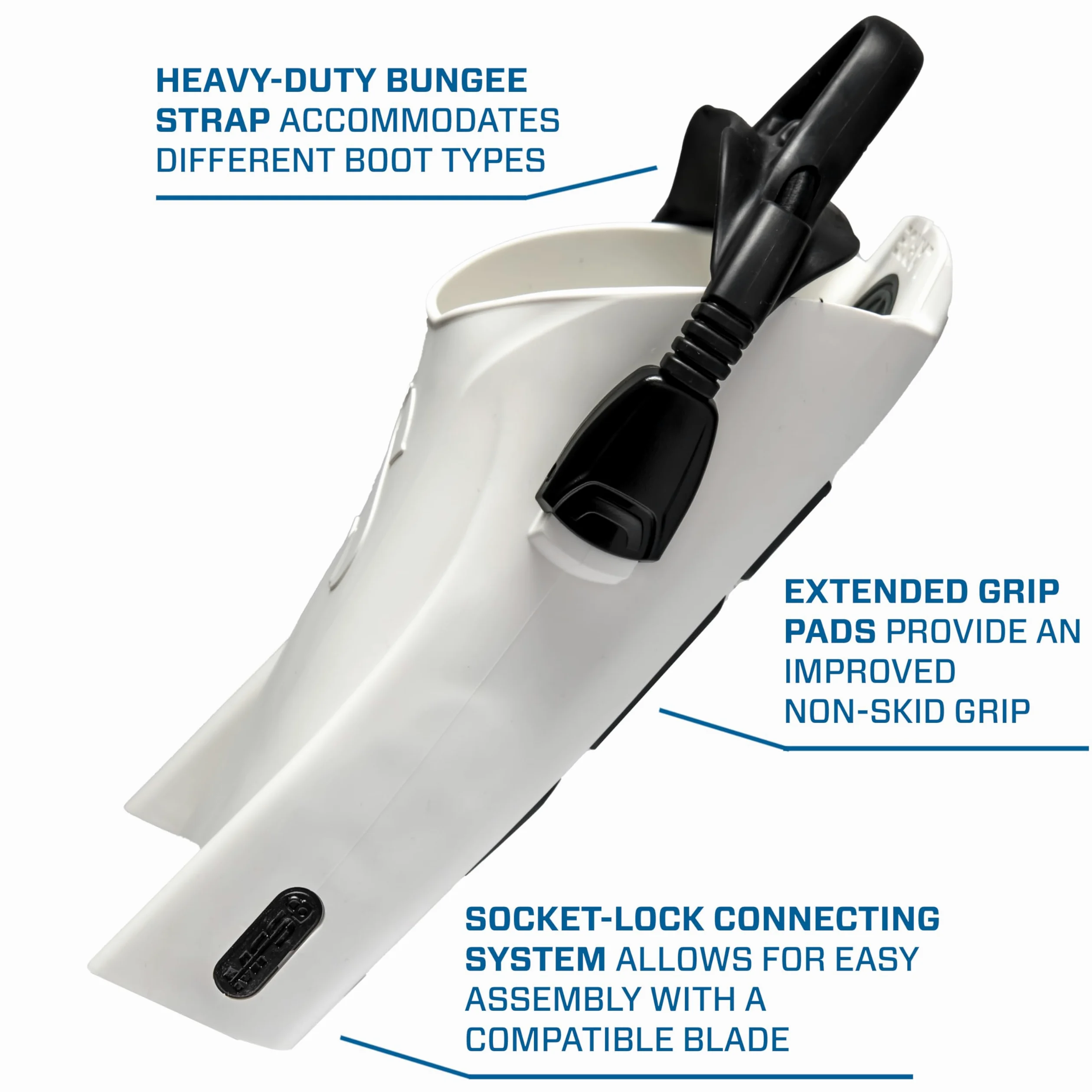 SCUBAPRO Sistema modular de aleta con talón abierto, bolsillo para buceo, grande, color blanco