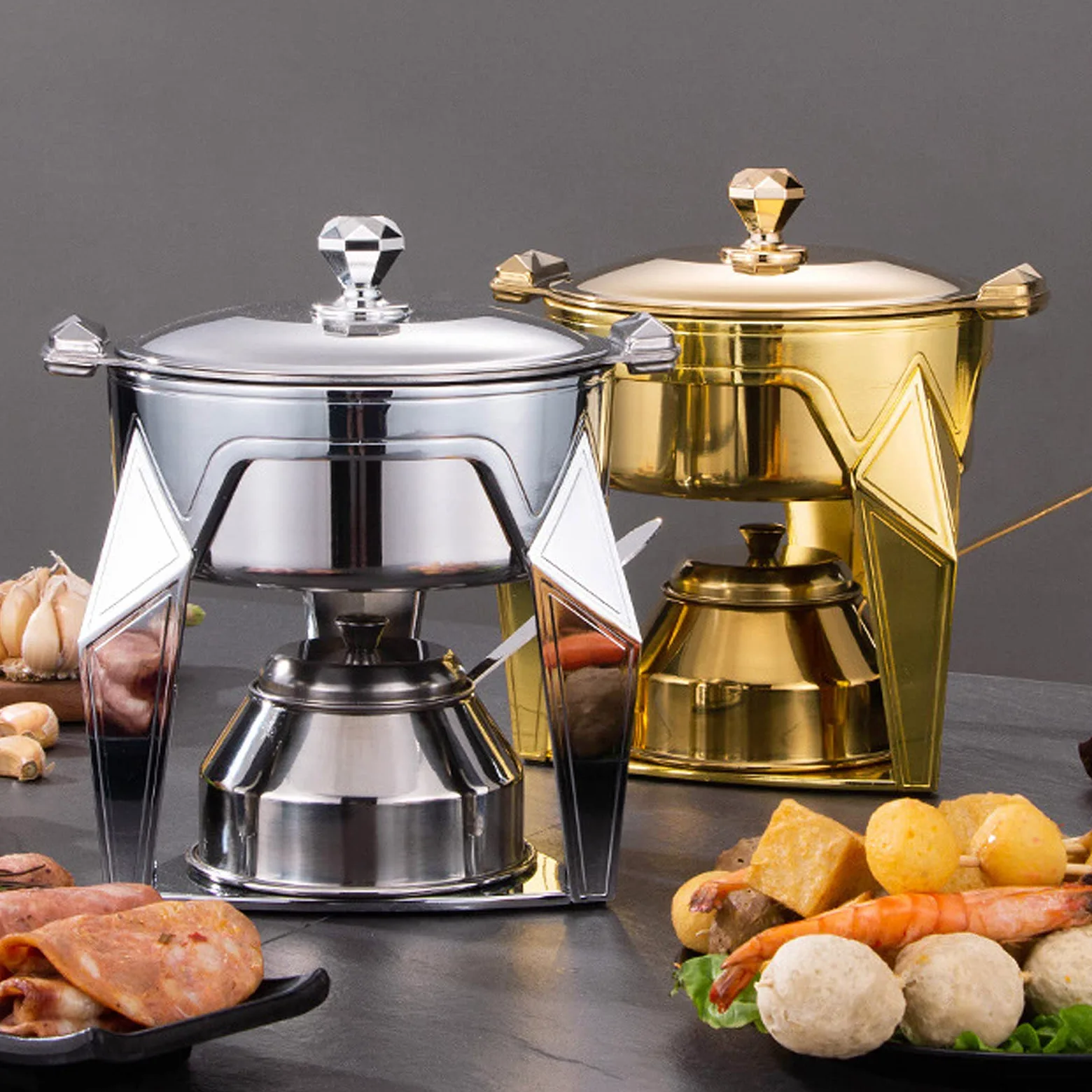 Juego De Utensilios Hornillos De Acampada, Hornillo De Alcohol Portátil, Mini Hornillo De Camping Acero Inoxidable, Cocina De Alcohol para Uso en Interiores Barbacoa, Picnic,Gold