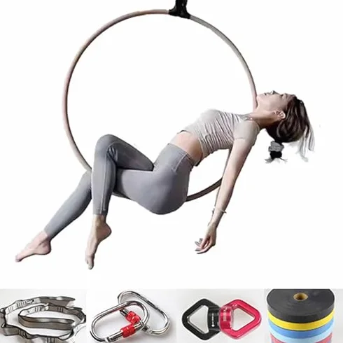 Aro profesional de Lyra de acero inoxidable, aro de circo de un solo punto para el hogar y el gimnasio