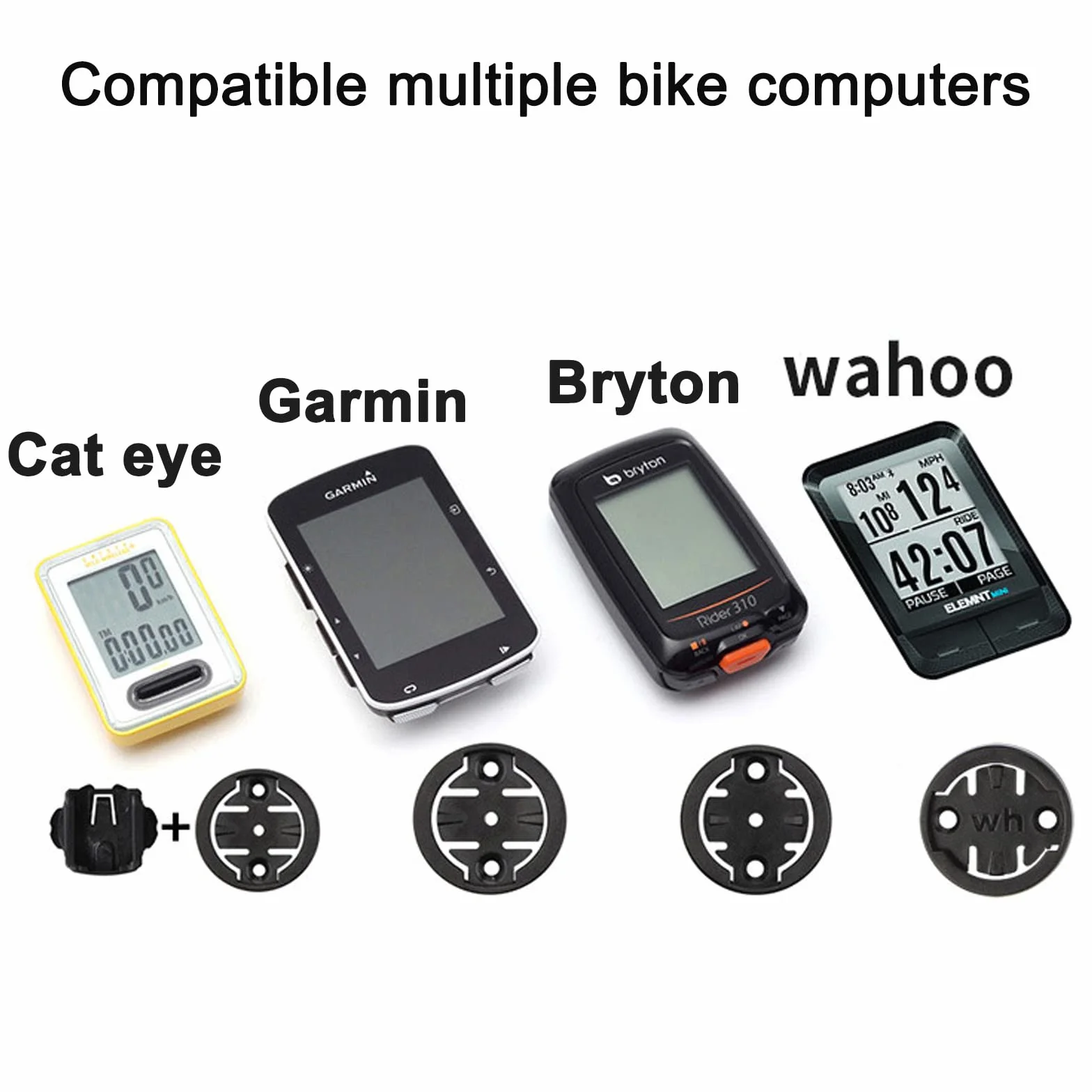 Soporte Ordenador Bicicleta, Compatible para Garmin Edge, Wahoo Elemnt, Bryton, Cat Eye Soporte Ordenador MTB Manillares Potencia (Ángulo Ajustable)