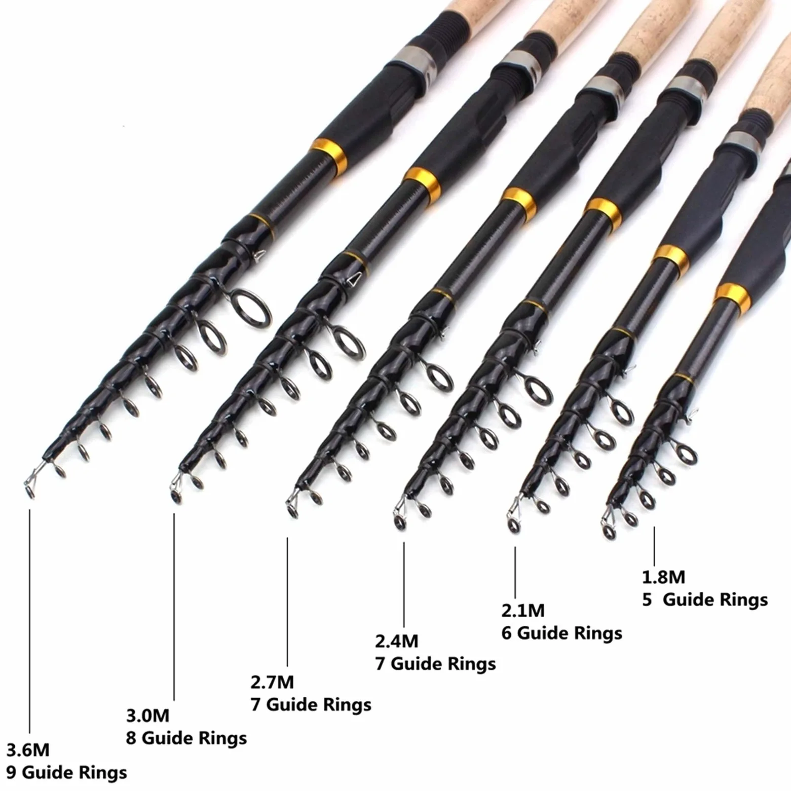 ZYHWX Caña de pescar telescópica multifuncional, fibra de carbono, mango de corcho, cebo giratorio, 2.4 m, Casting, [VARIOS], telescopic-baitcasting-fishing-rod, caña de pescar, FISHING_ROD