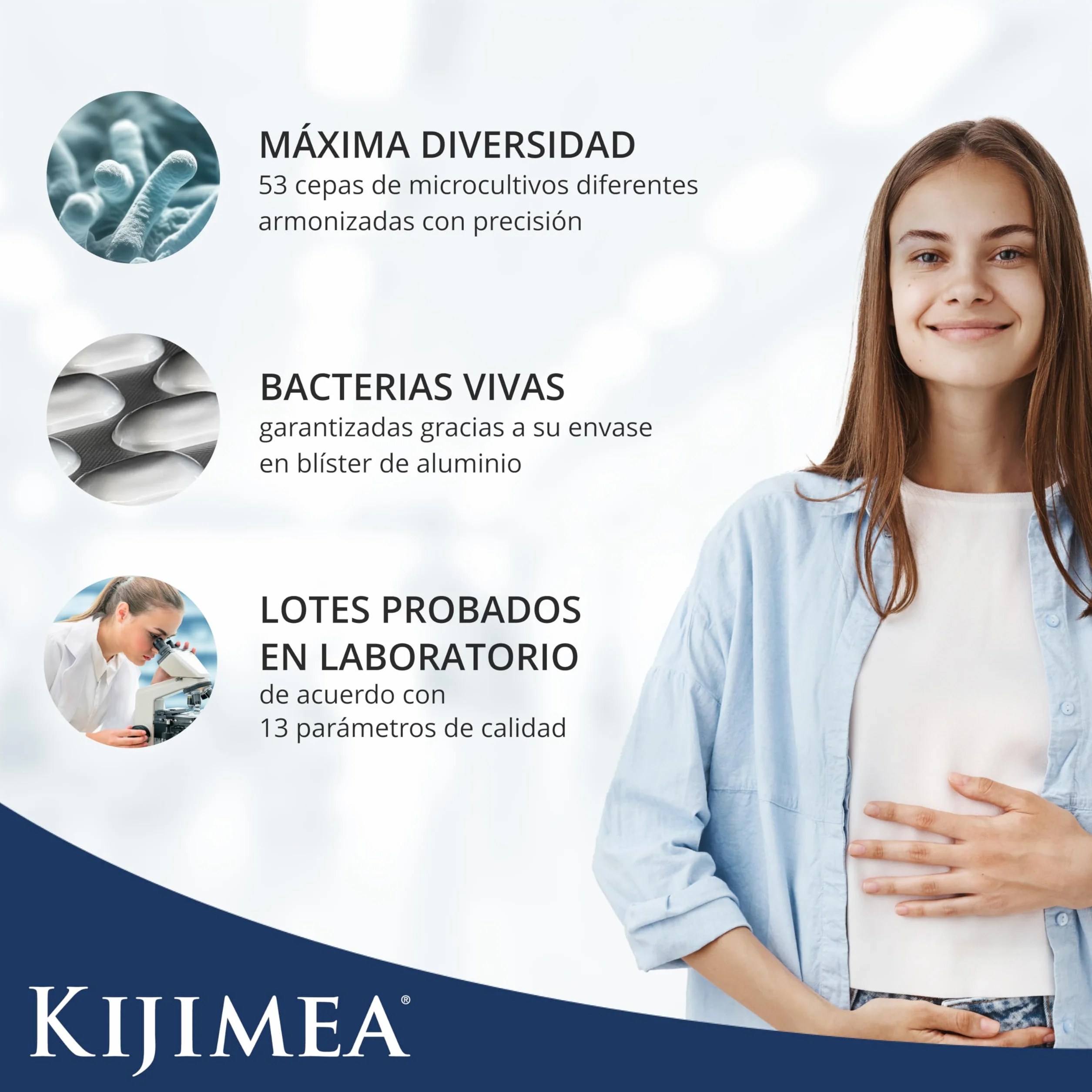 Kijimea K53 Advance Cápsulas de bacterias intestinales 53 cepas flora intestinal biotina 500 mil millones UFC 28 cápsulas