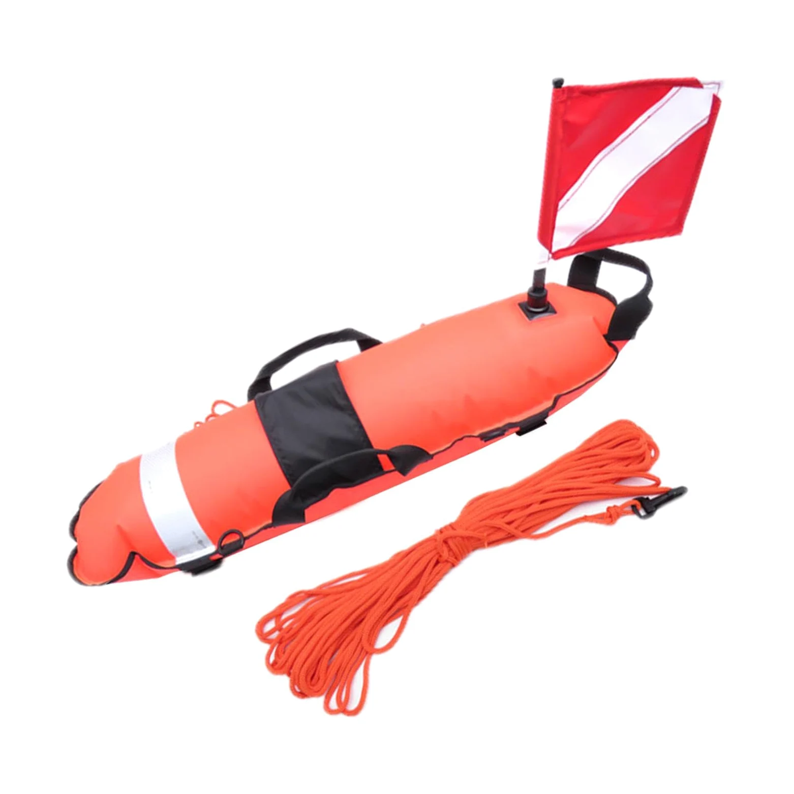 Boya de Buceo fiable, Equipo Esencial para buceadores y apneístas. Resistente y portátil. Boya de Buceo con inflado para señal de Seguridad en el