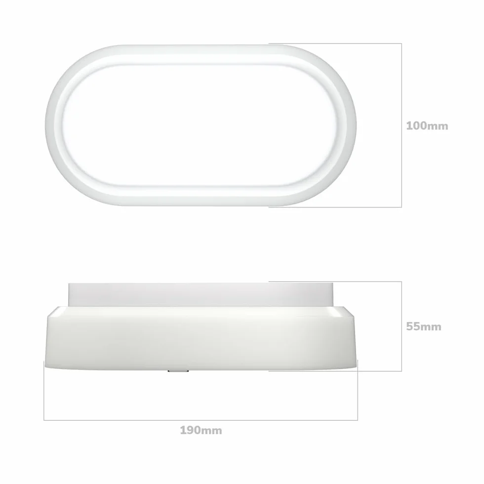 HOFTRONIC Lote 4 Lámparas LED Bodega Blanca 12W 1160lm IP54 4000K Aplique Pared Techo