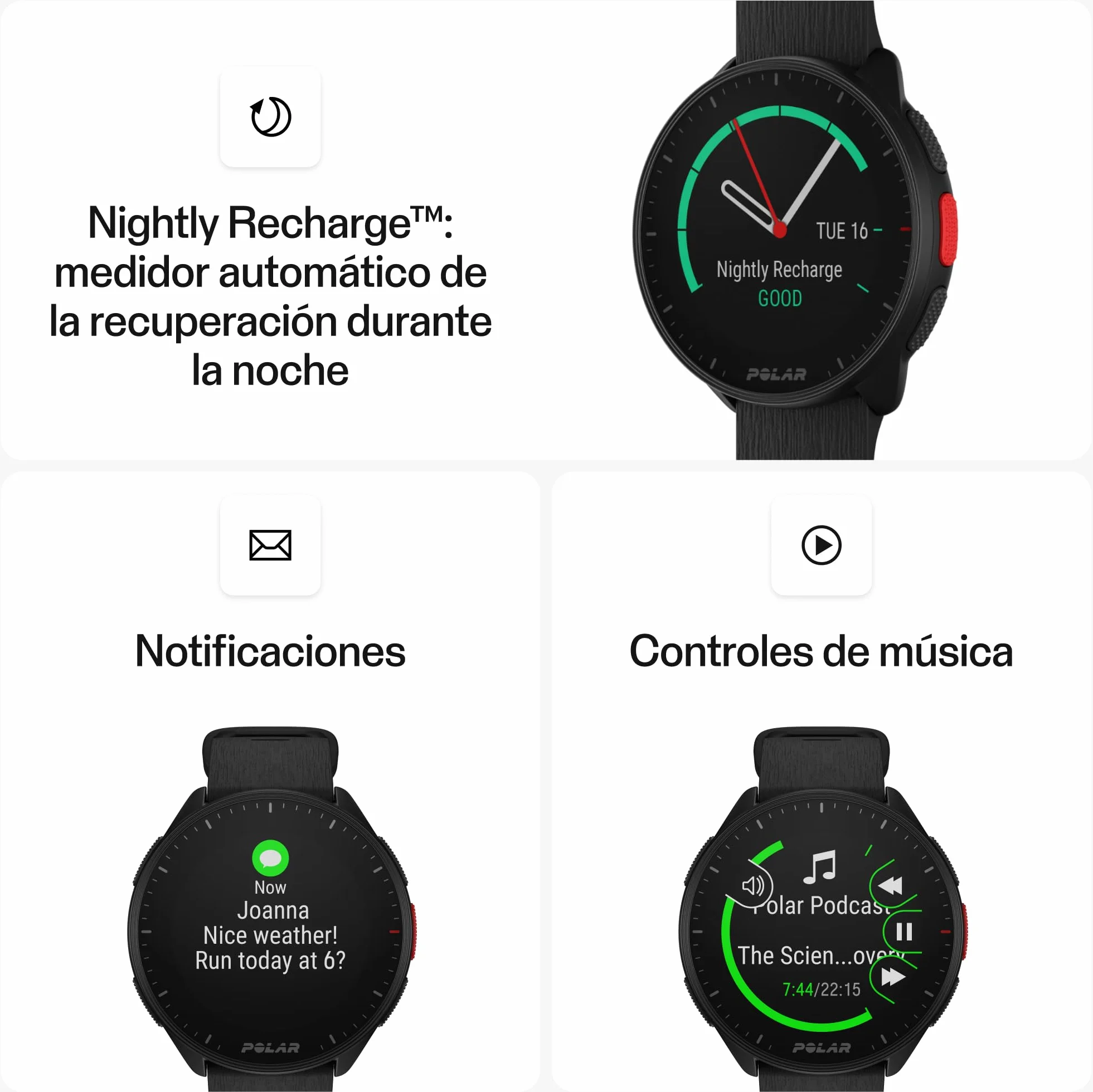 Polar Pacer Reloj de Running con GPS Pulsómetro Ligero