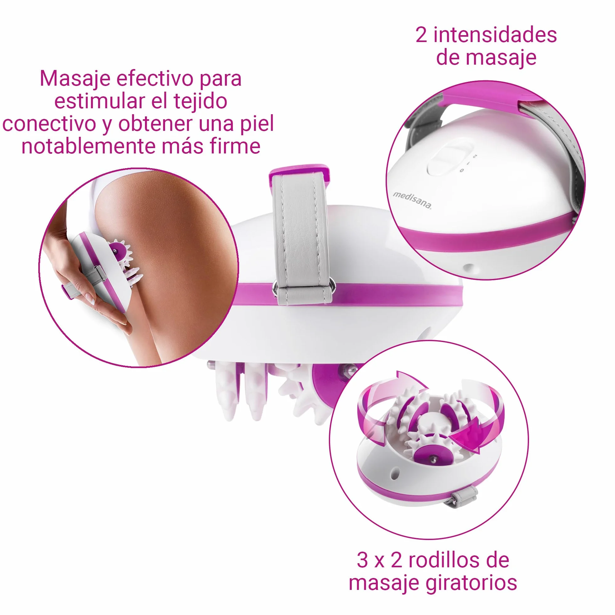 Medisana AC 850 Masajeador para celulitis con 6 rodillos rotativos y 2 intensidades