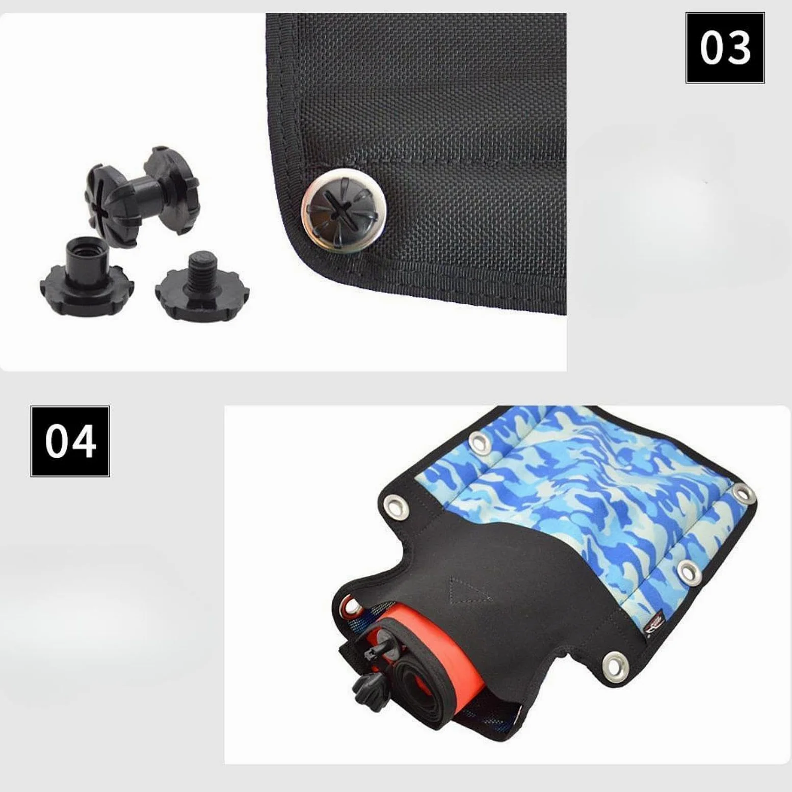 Almohadilla para Placa de Buceo. Cojín Suave para la Espalda con 8 Tornillos. Equipo de Buceo Ligero y Resistente Que Garantiza Durabilidad y longevidad. Almohadilla de